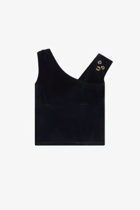 Amy Winehouse Black Velvet Off-The-Shoulder Knitted Top