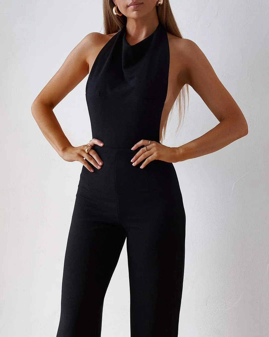 Backless Jumpsuit - Black