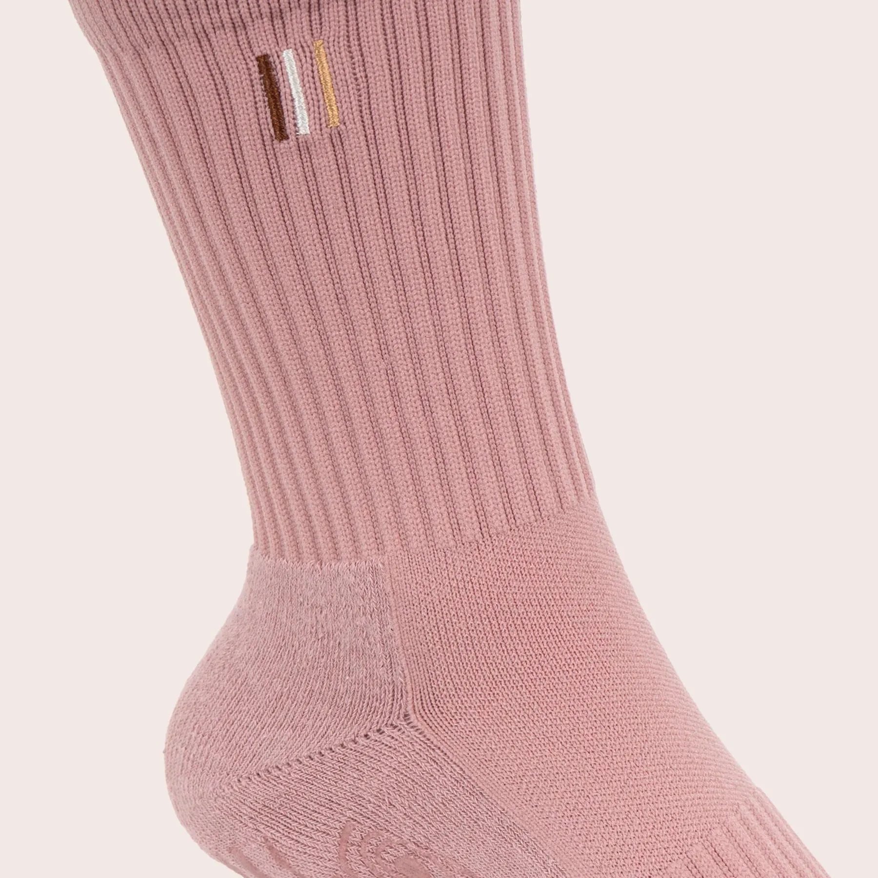 BAHE Grounded Grippy Crew Socks - Mauve