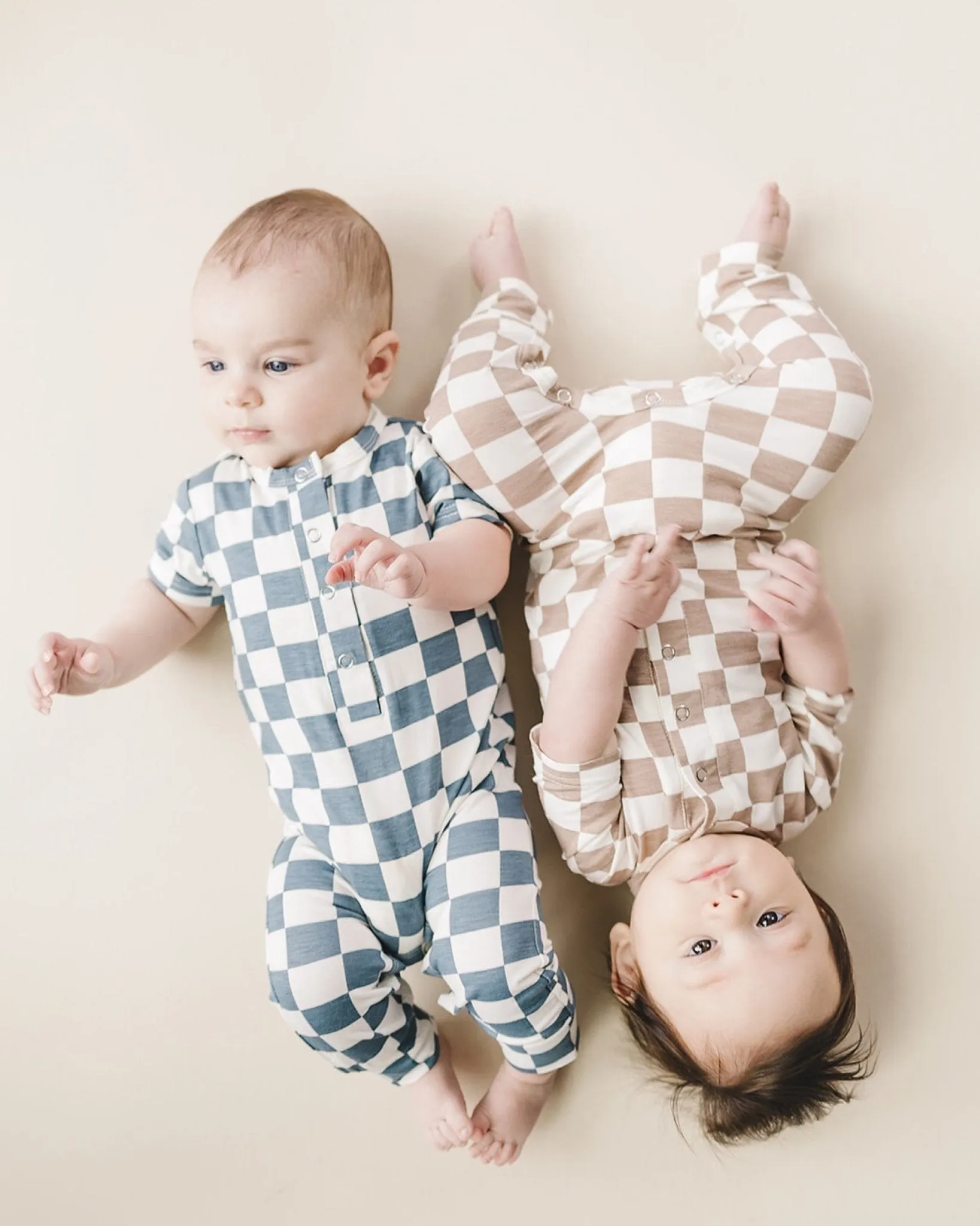 Bamboo Checkered Jumpsuit | Latte