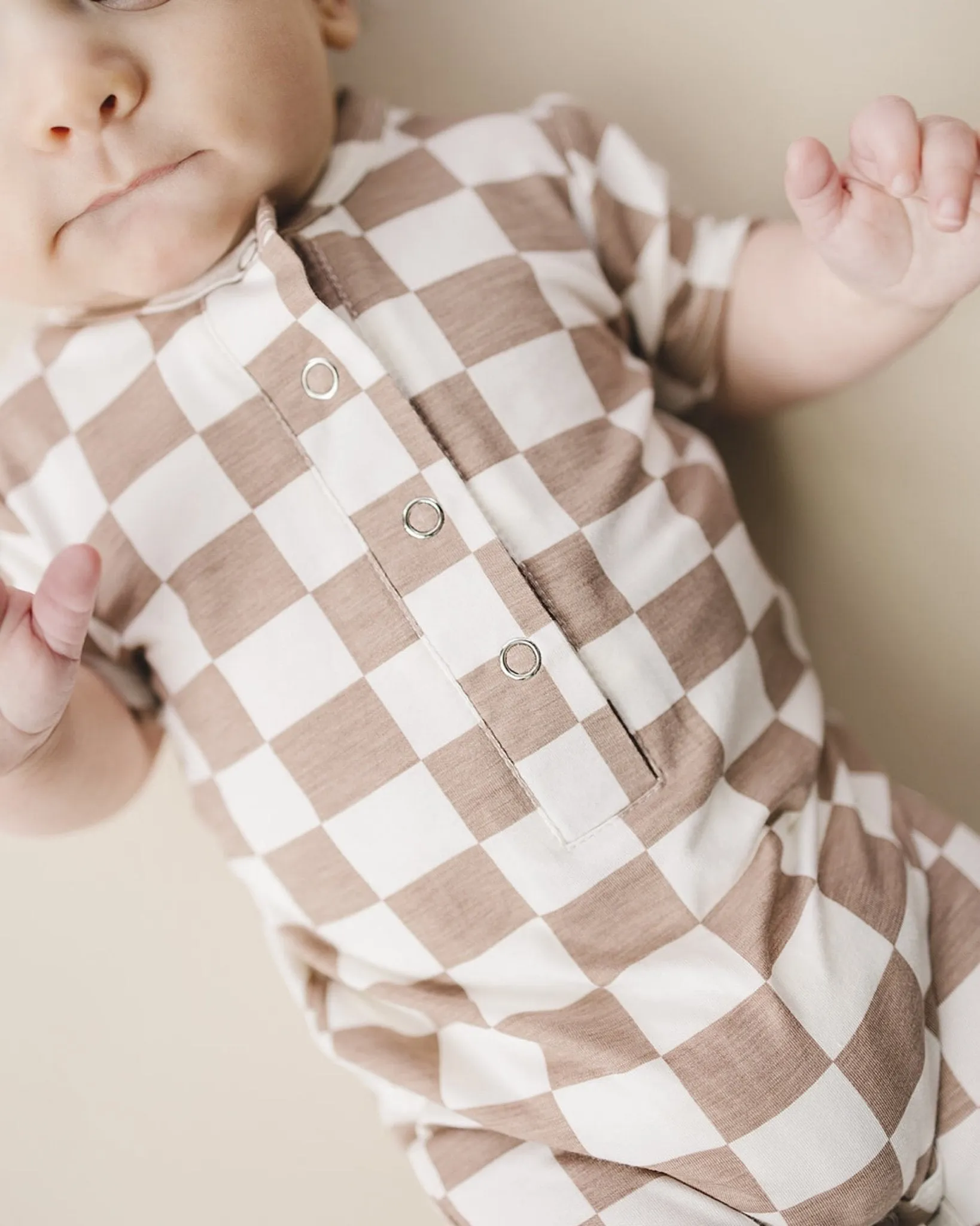 Bamboo Checkered Jumpsuit | Latte