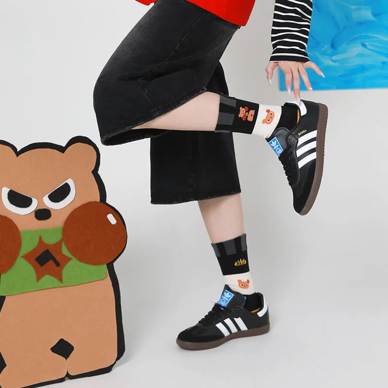 Beligogo 4 Stylish & Comfy Bear Crew Socks for Youth