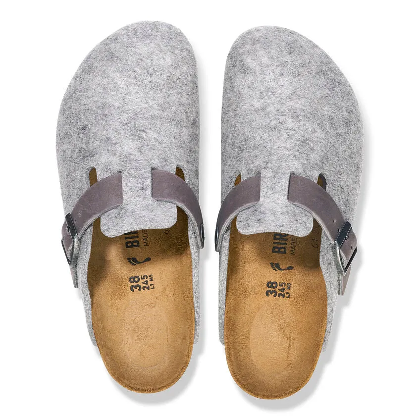 Birkenstock Women's Boston - Light Gray Wool Felt/Leather