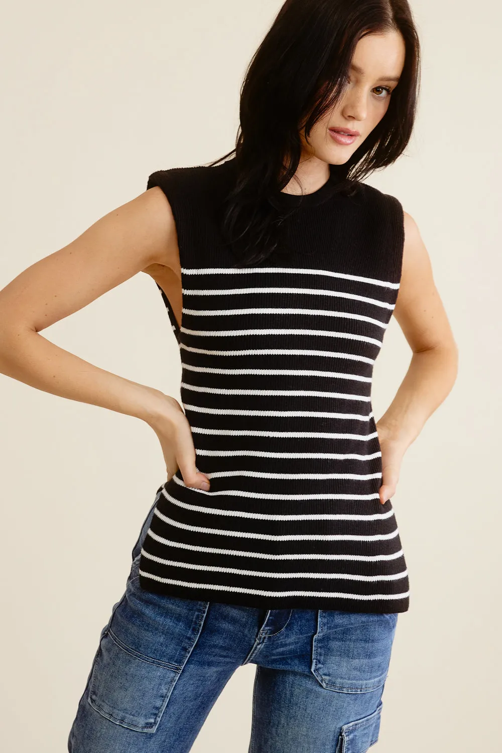 Black Striped Tank Top