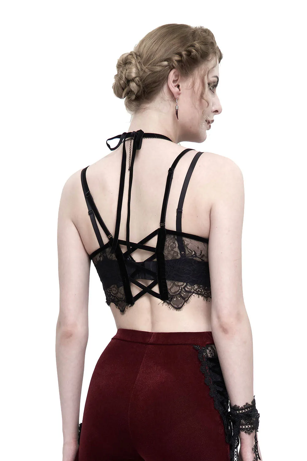 Blooddrop Velvet Crop Top