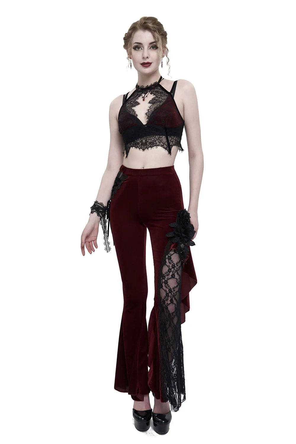 Blooddrop Velvet Crop Top