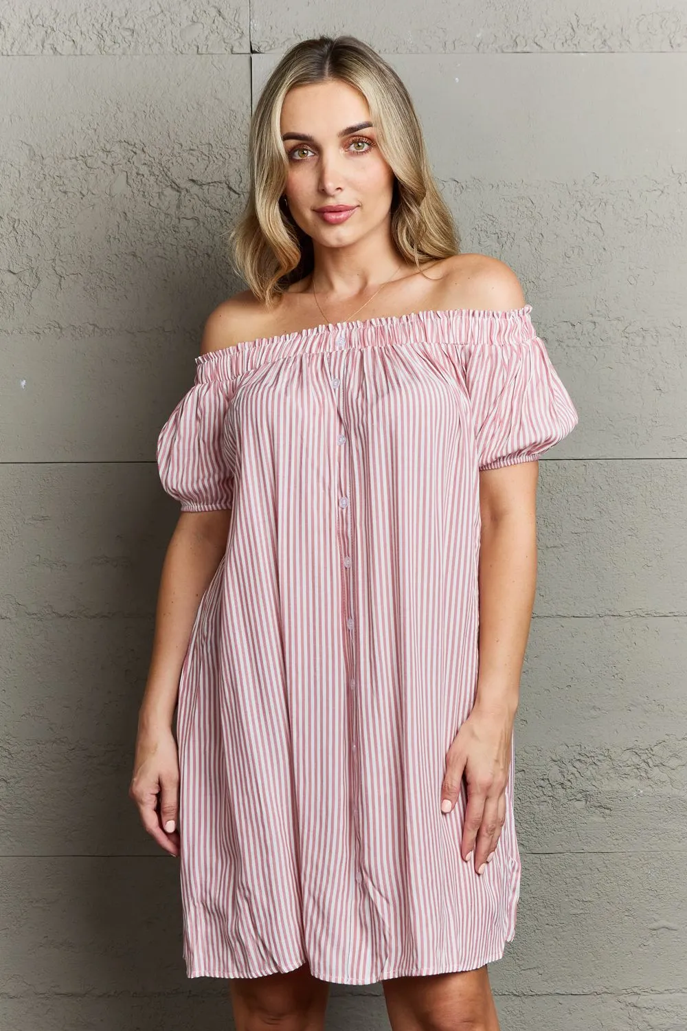 Boho Glam Off The Shoulder Mini Dress