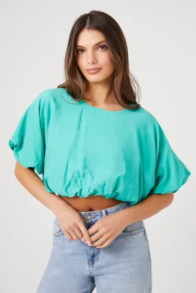 Bubble-Hem Crop Top