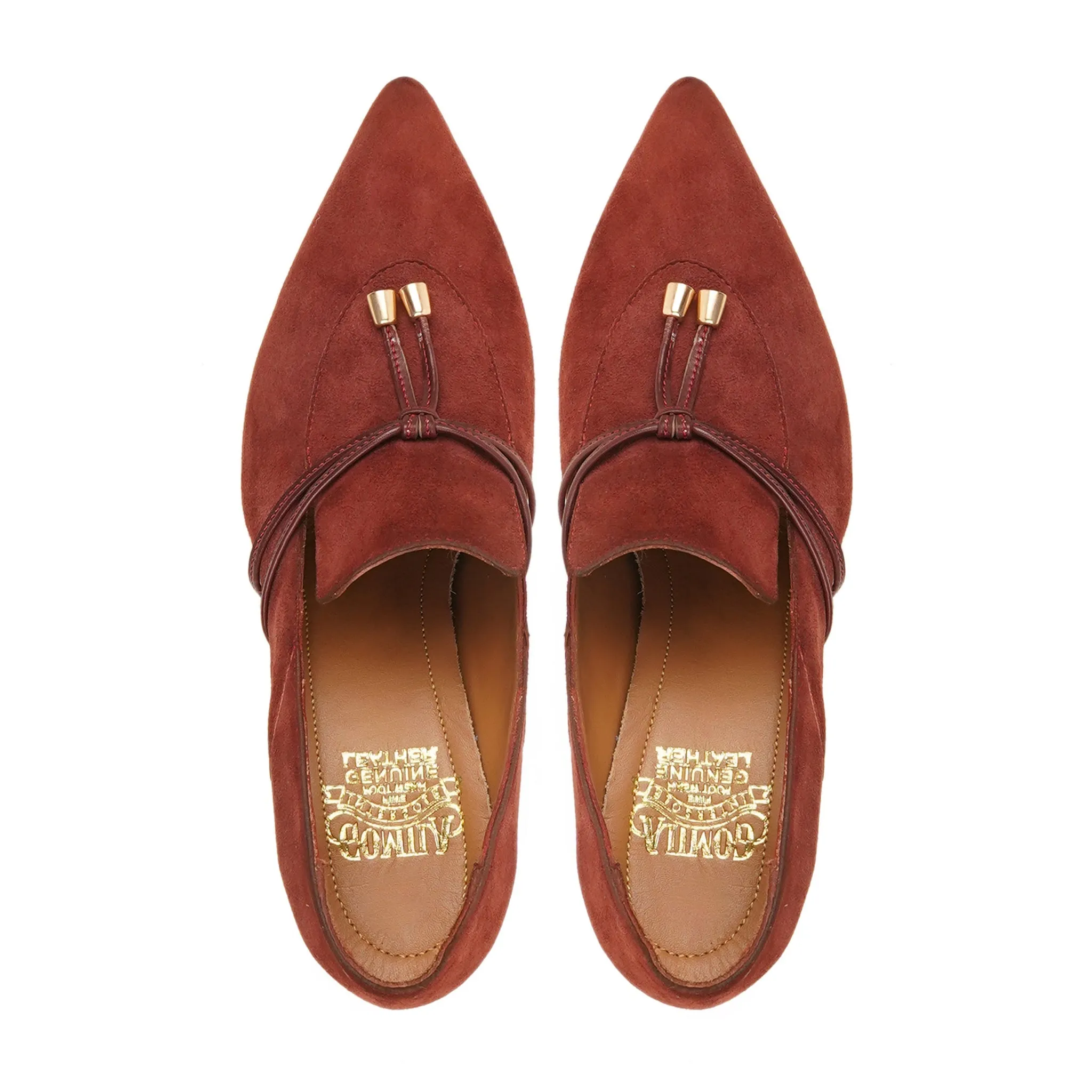 Burbank - Ladies Oxblood Kid Suede Heels