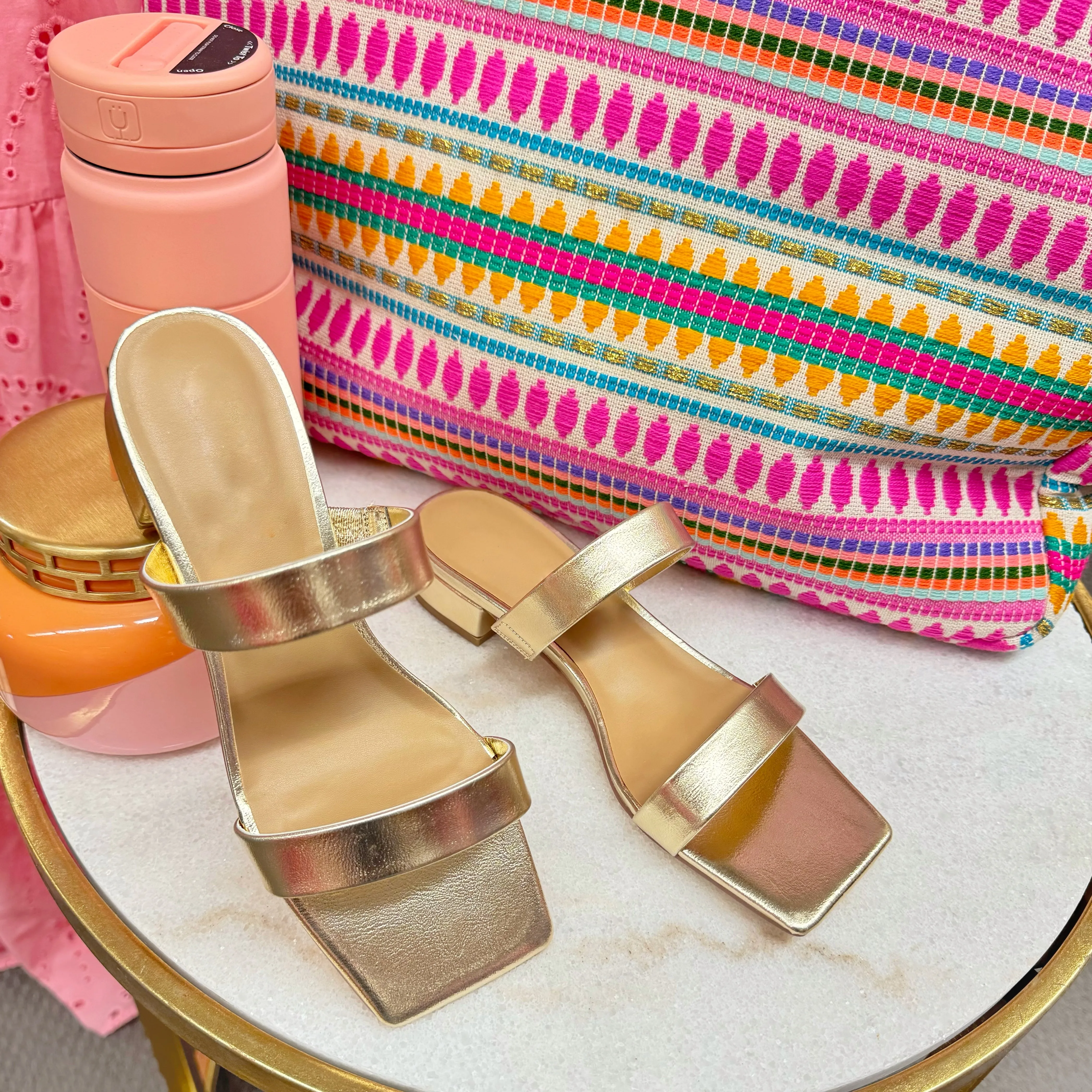 Capri Slide Sandal in Gold