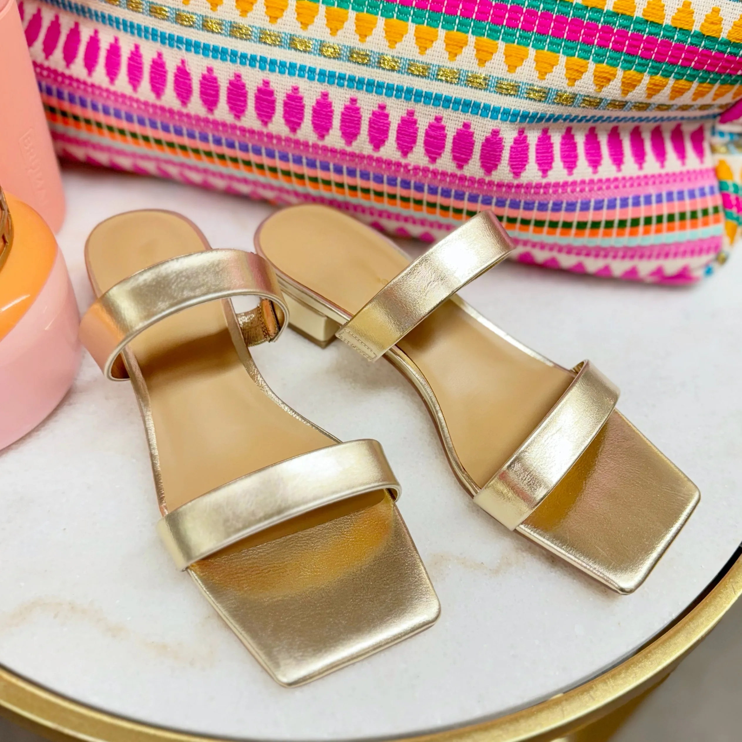 Capri Slide Sandal in Gold