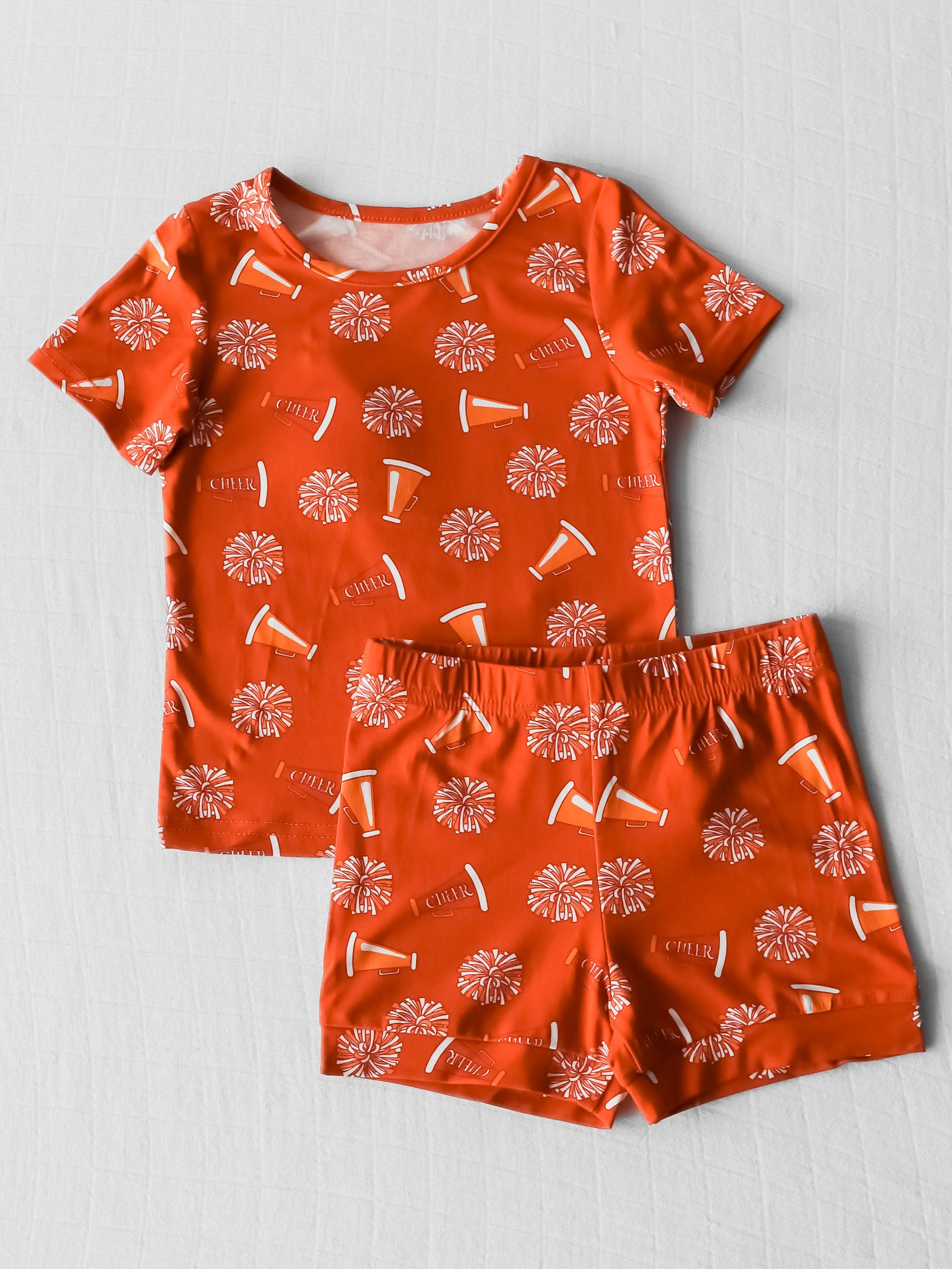 Cloud Fitted Short Set Pajamas - Pep Rally Burnt Orange