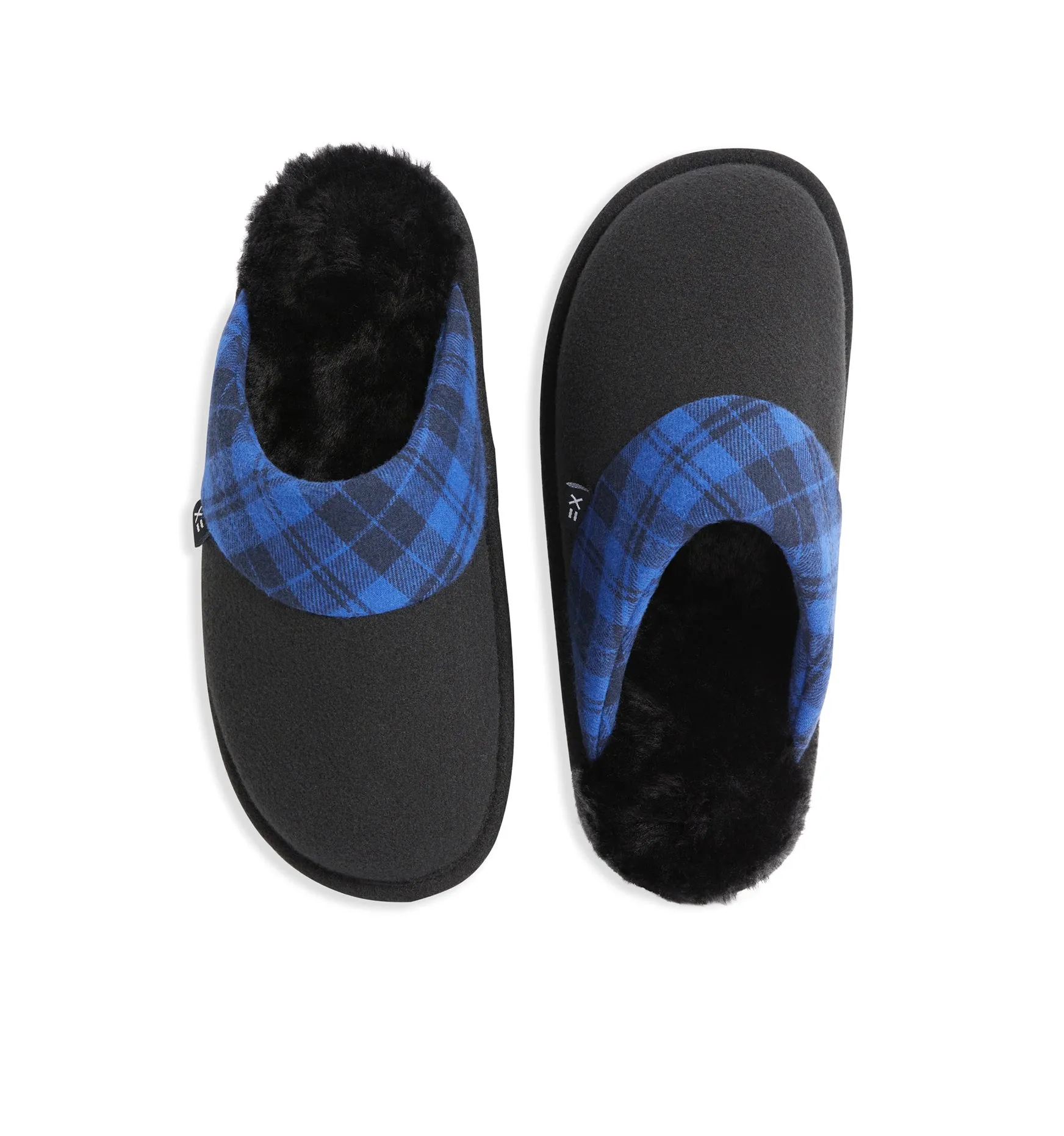 Cozy Flannel Slipper LC - Black and Royal