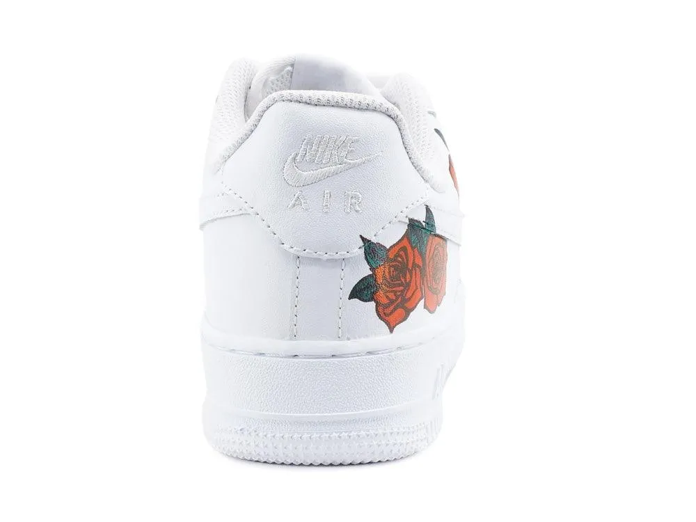 CUSTOM / NIKE Air Force 1 GS AF1 Sneaker Roses