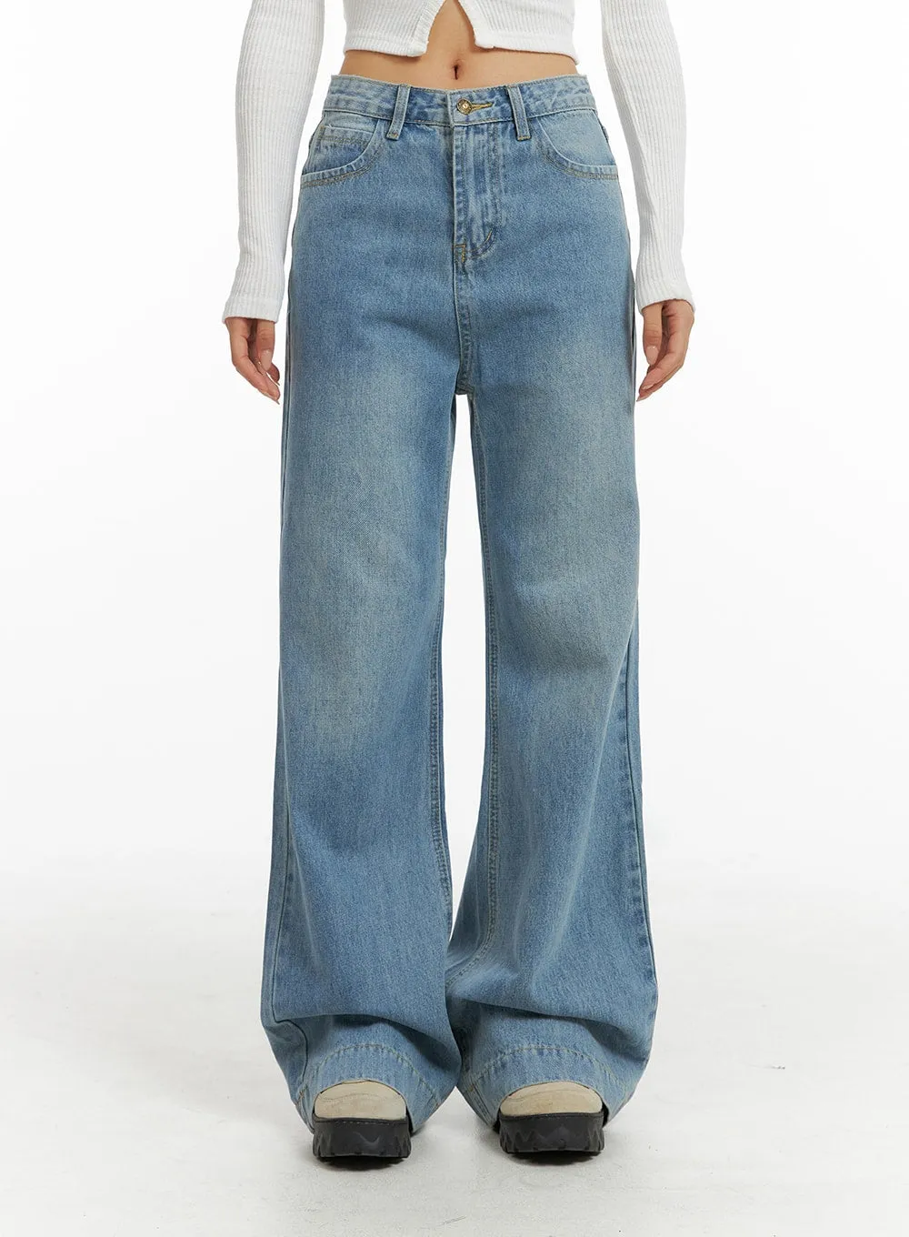 Denim High Waist Wide Leg Jeans CJ409