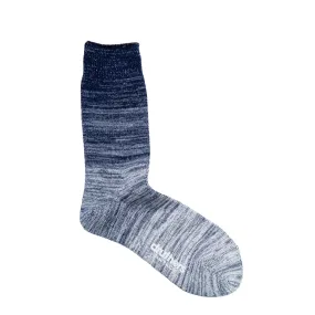 Druthers Organic Cotton Gradient Crew Sock Navy / White