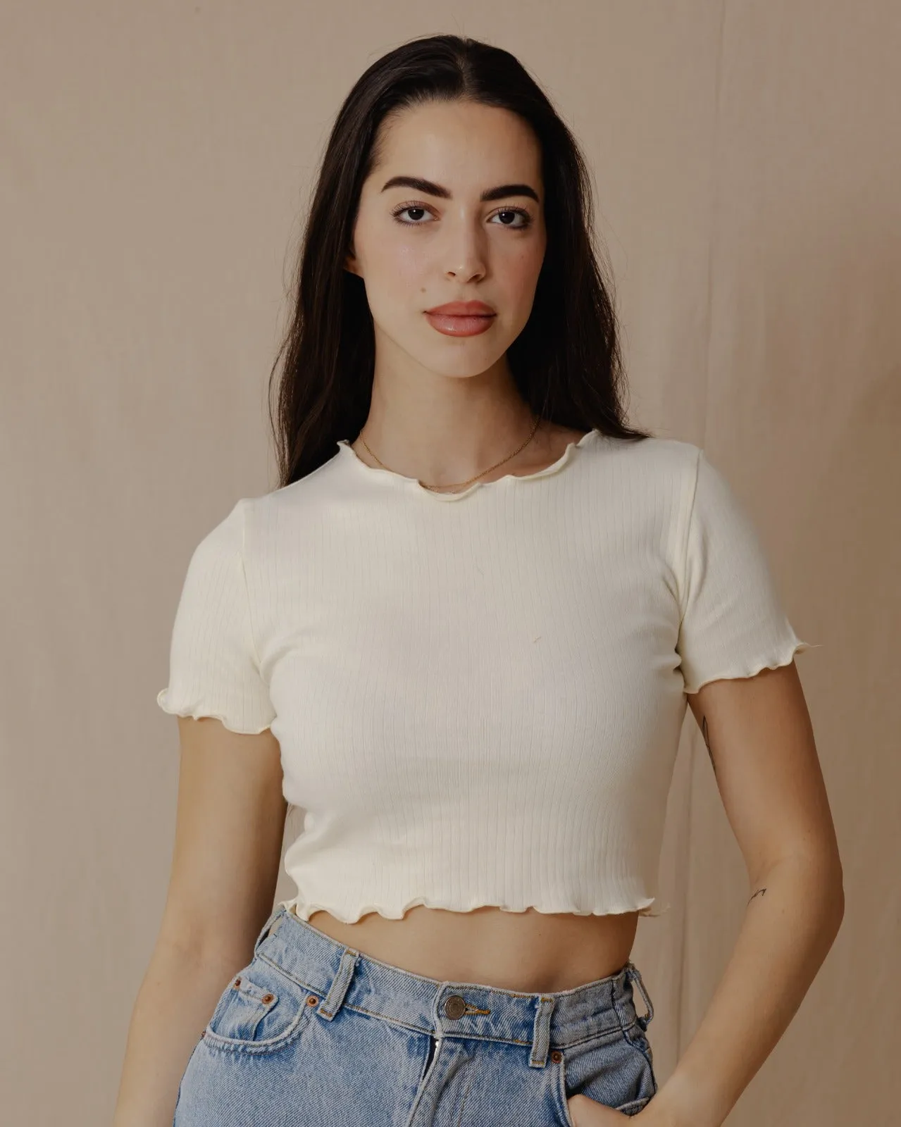 Everyday Crop Top Light Yellow