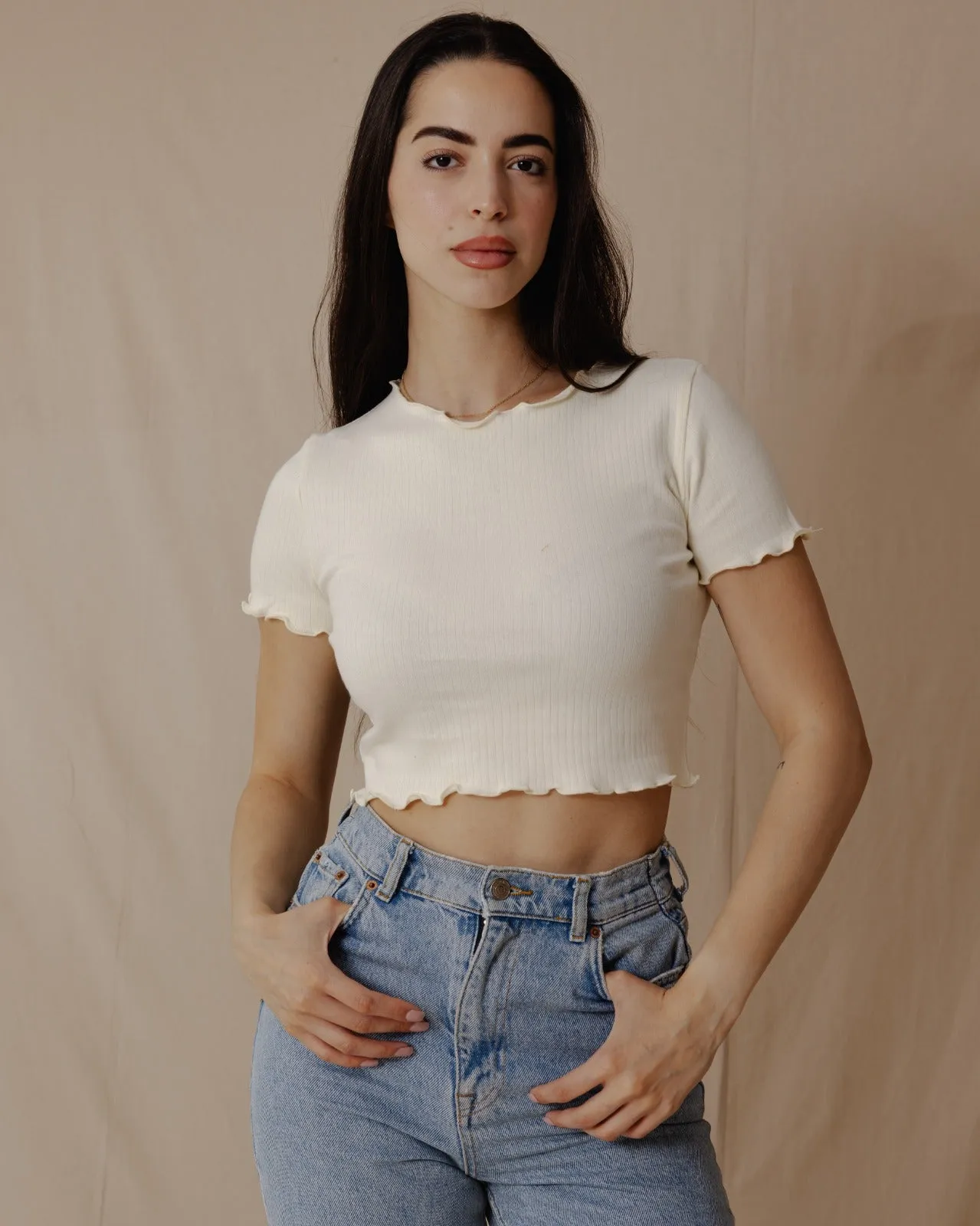 Everyday Crop Top Light Yellow