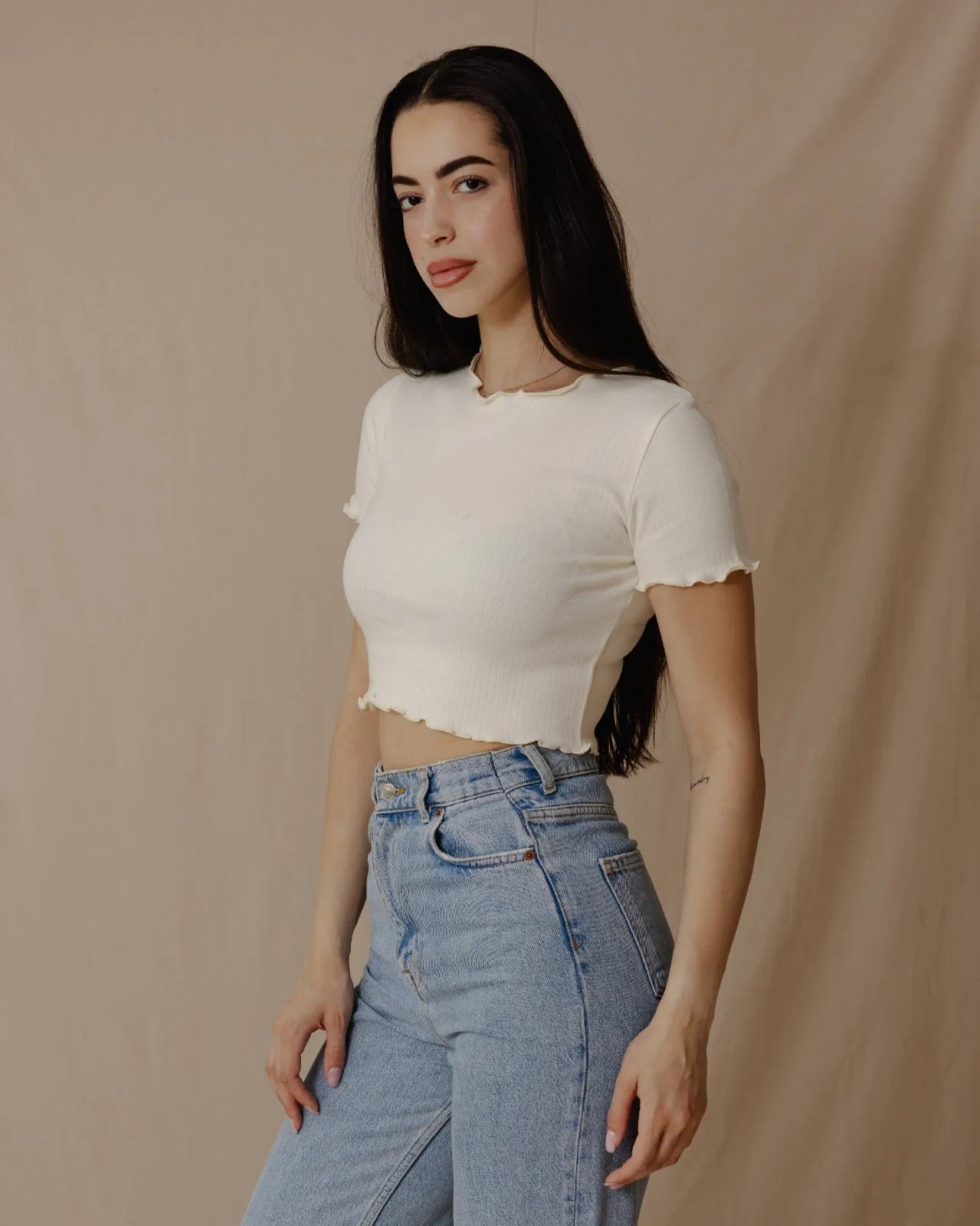 Everyday Crop Top Light Yellow