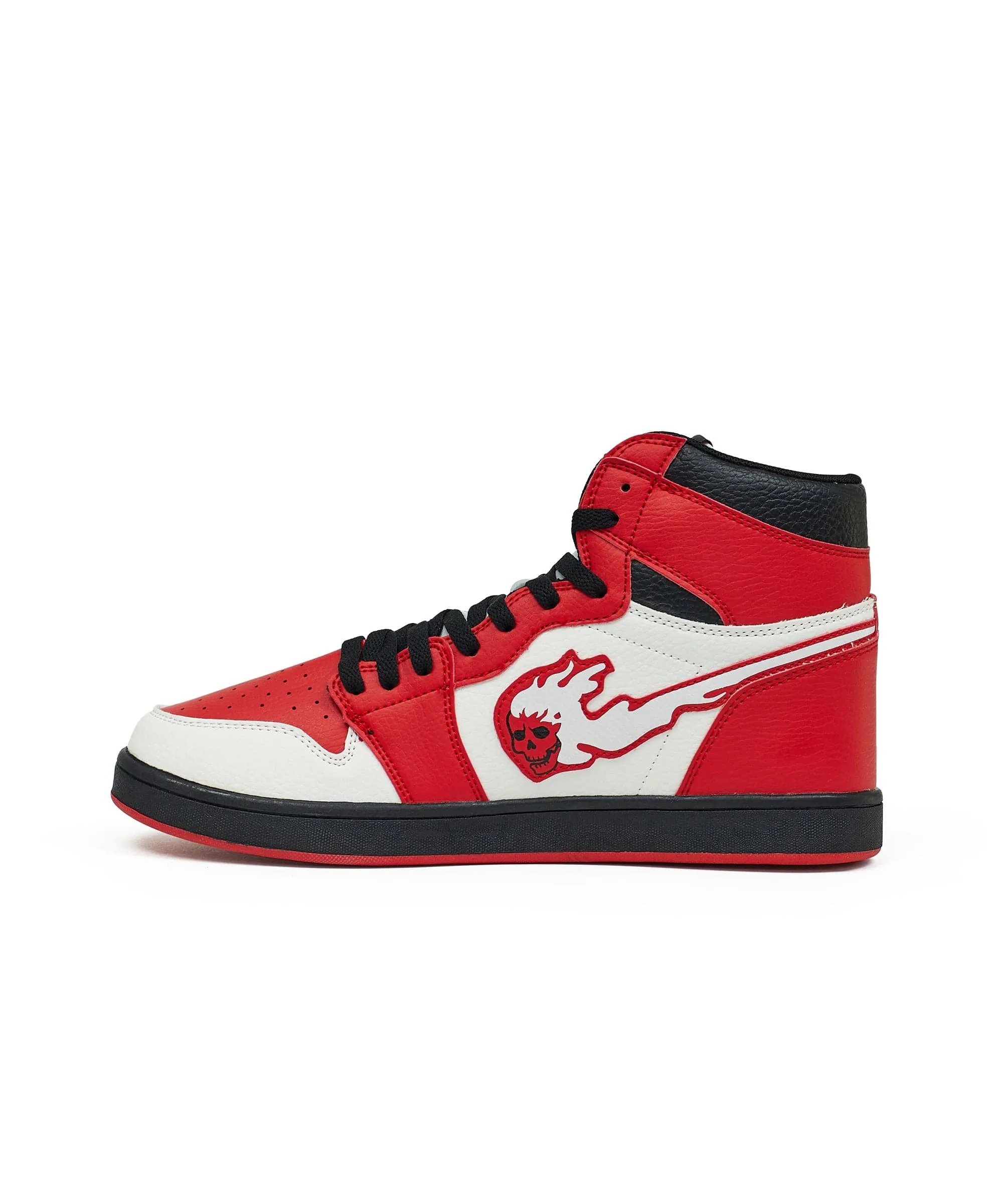 Flaming Skull Sneakers - Red