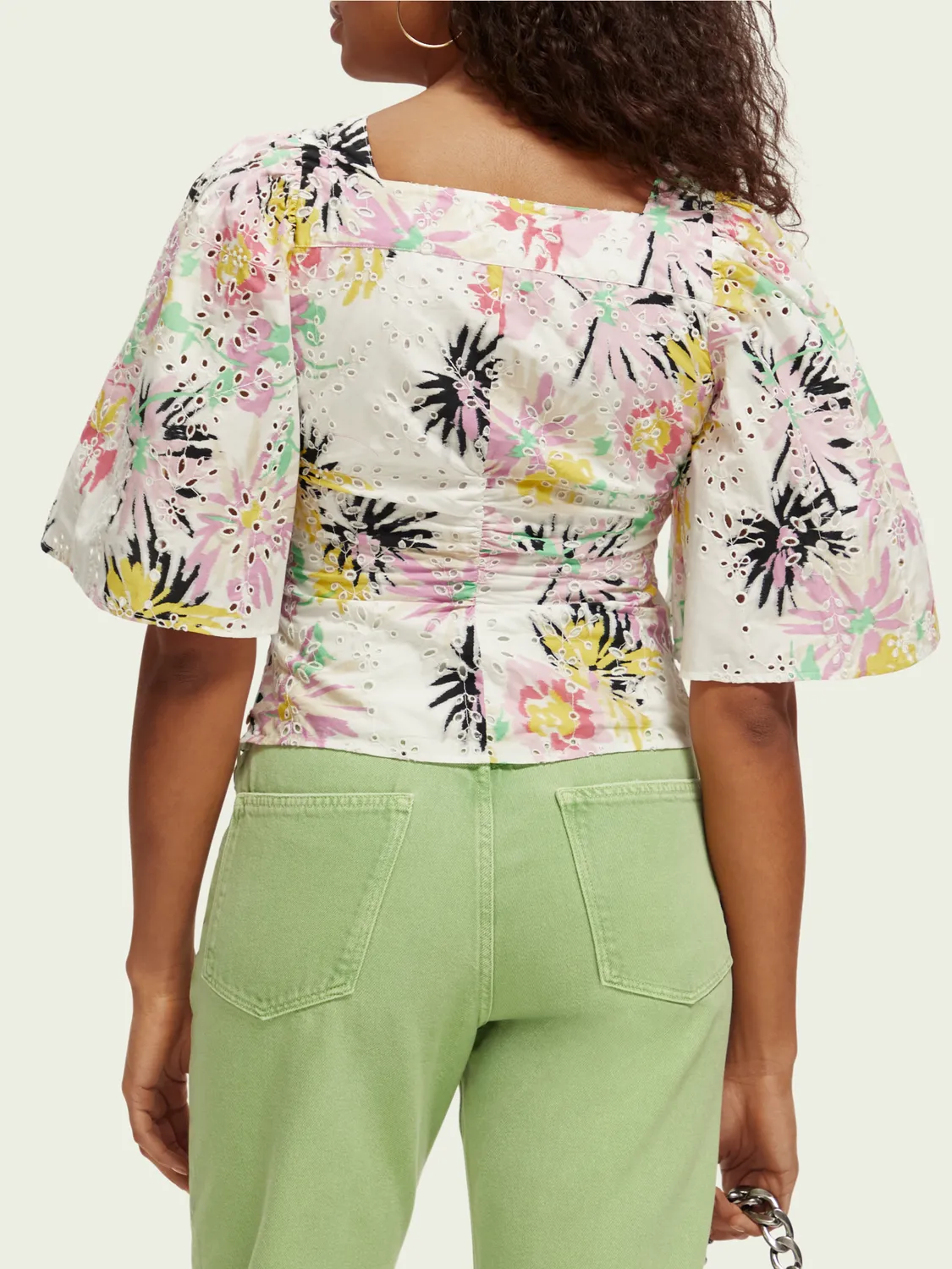 Floral Flutter Sleeve Top