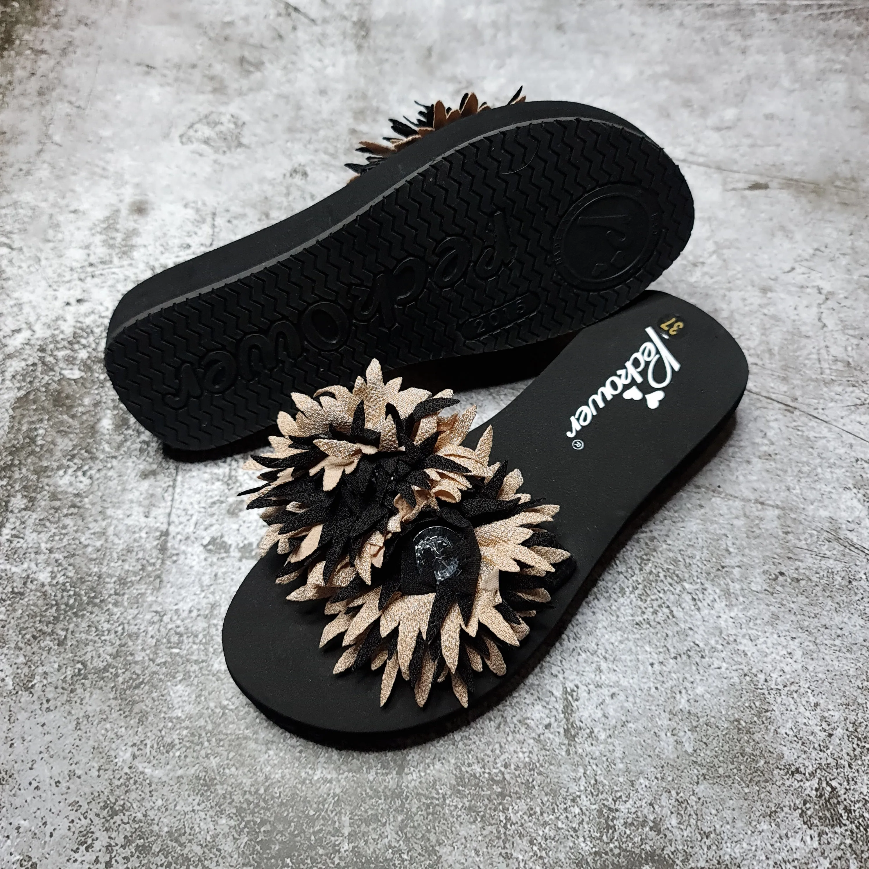 Floral Slippers in Wedge FHI-014