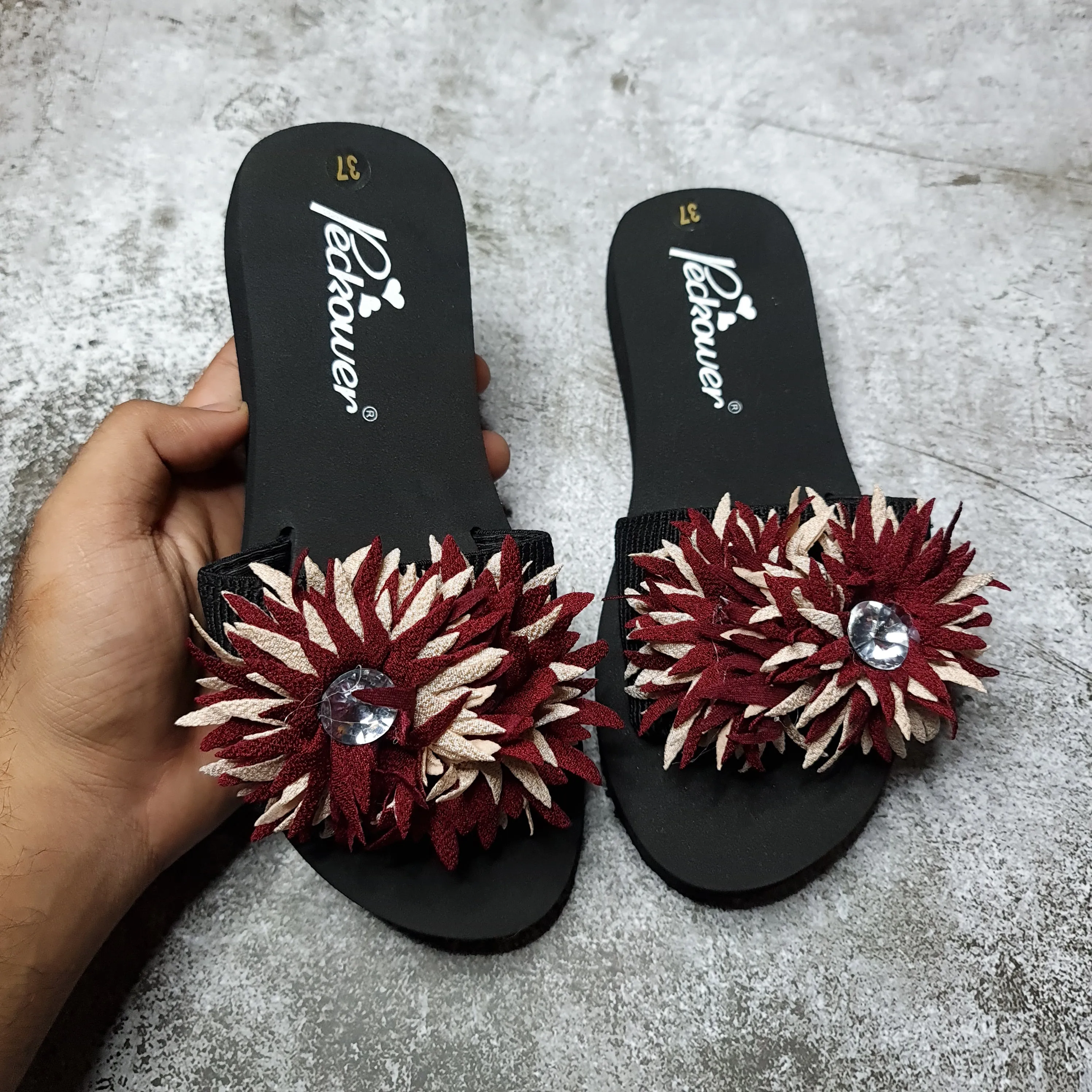 Floral Slippers in Wedge FHI-014