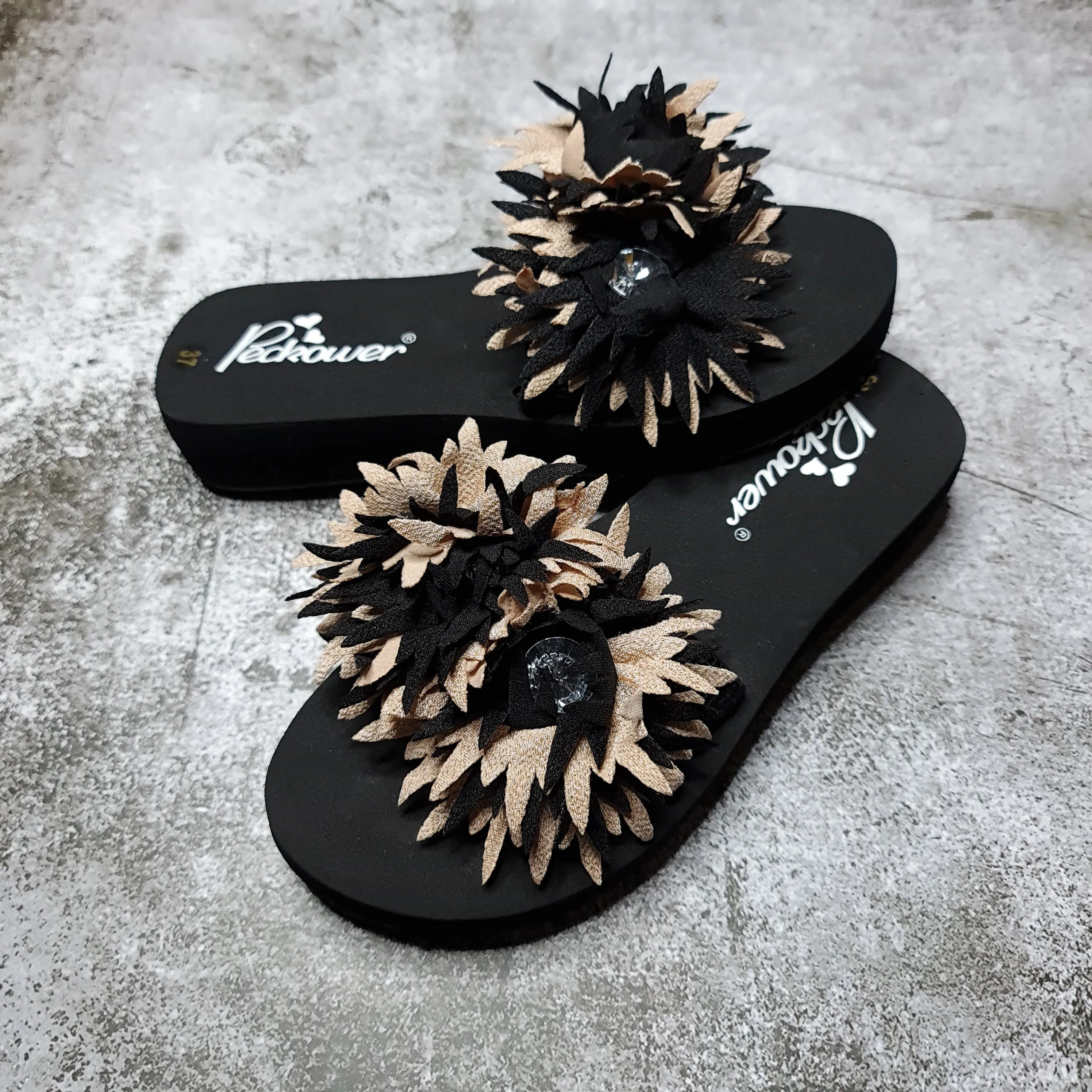 Floral Slippers in Wedge FHI-014