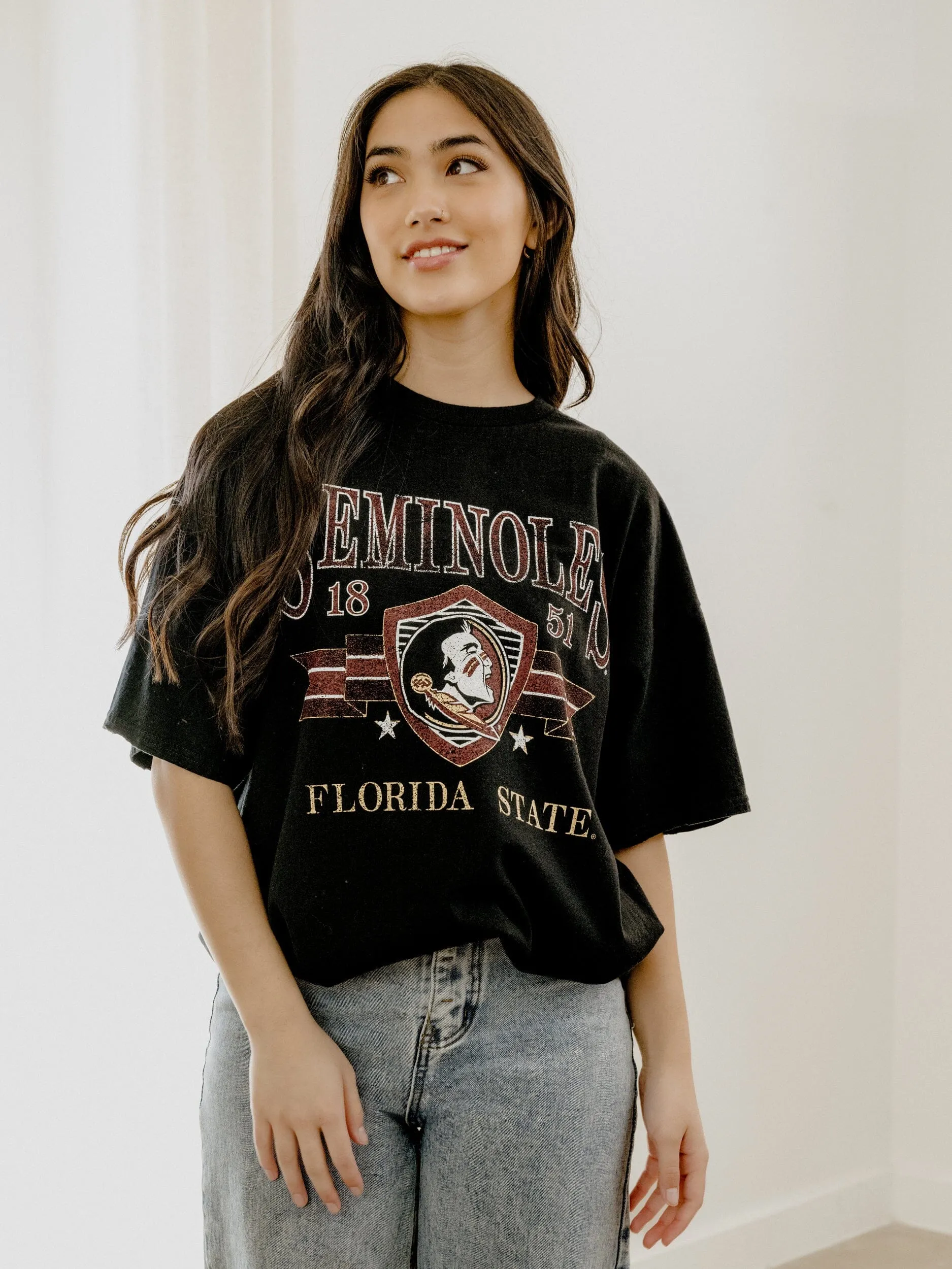 FSU Seminoles Pep Rally Black Thrifted Tee