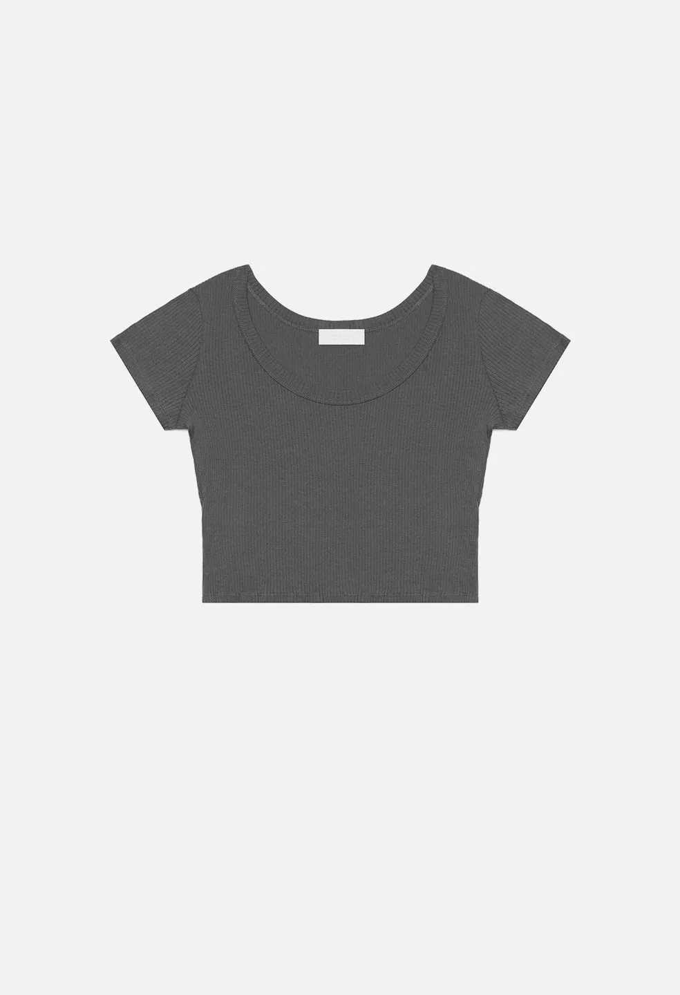 Fuse Cashmere Rib Tee / Charcoal