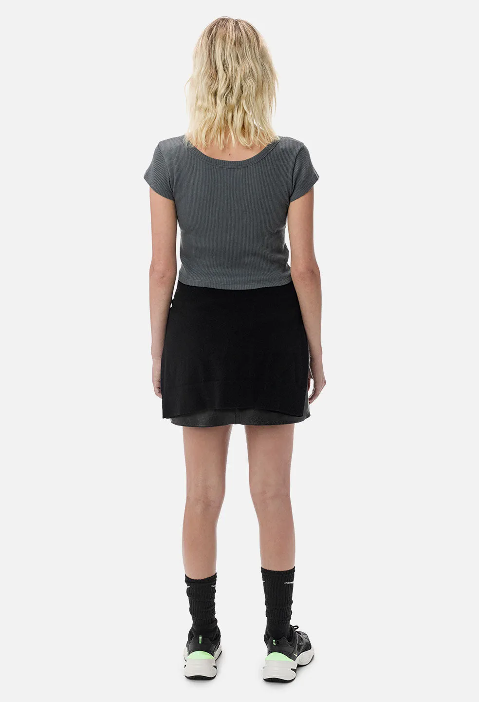 Fuse Cashmere Rib Tee / Charcoal