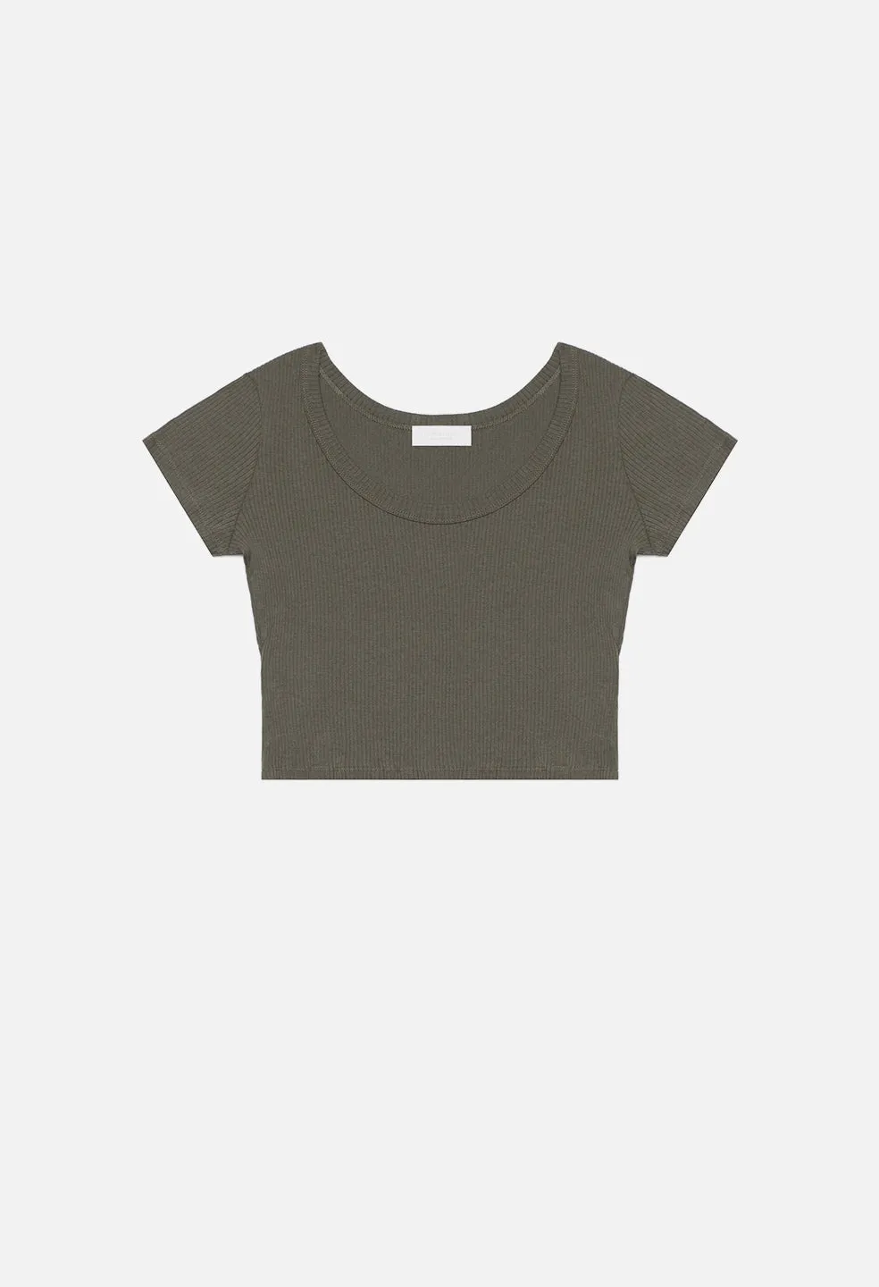 Fuse Cashmere Rib Tee / Moss Green