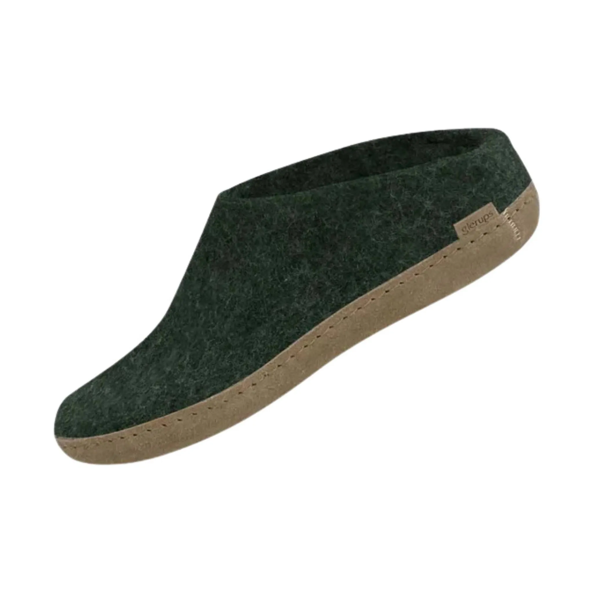 Glerups Slip On With Leather Sole Slipper - Forest