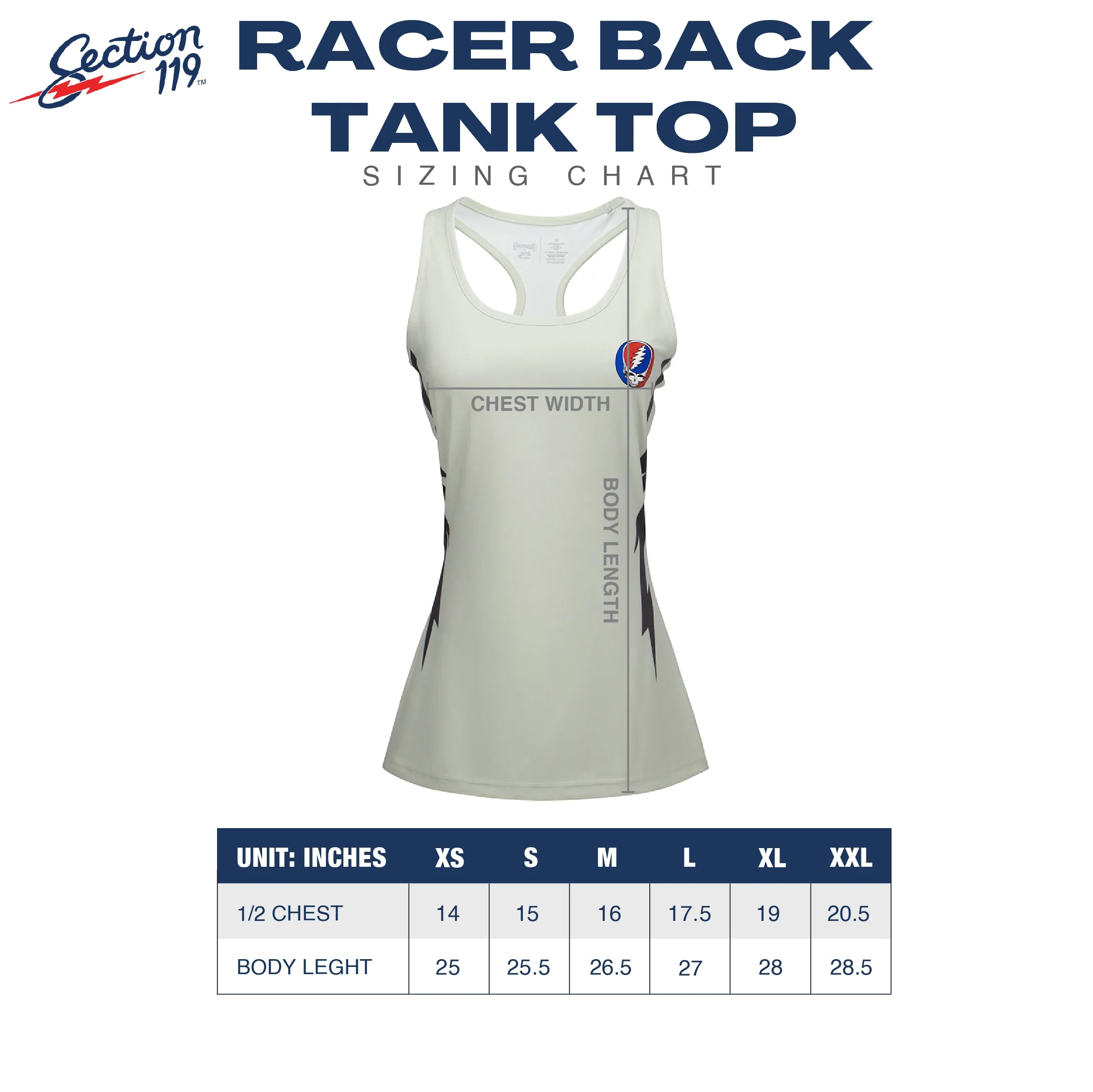 Grateful Dead | Racer Back Tank Top | Stealie On Red And Blue