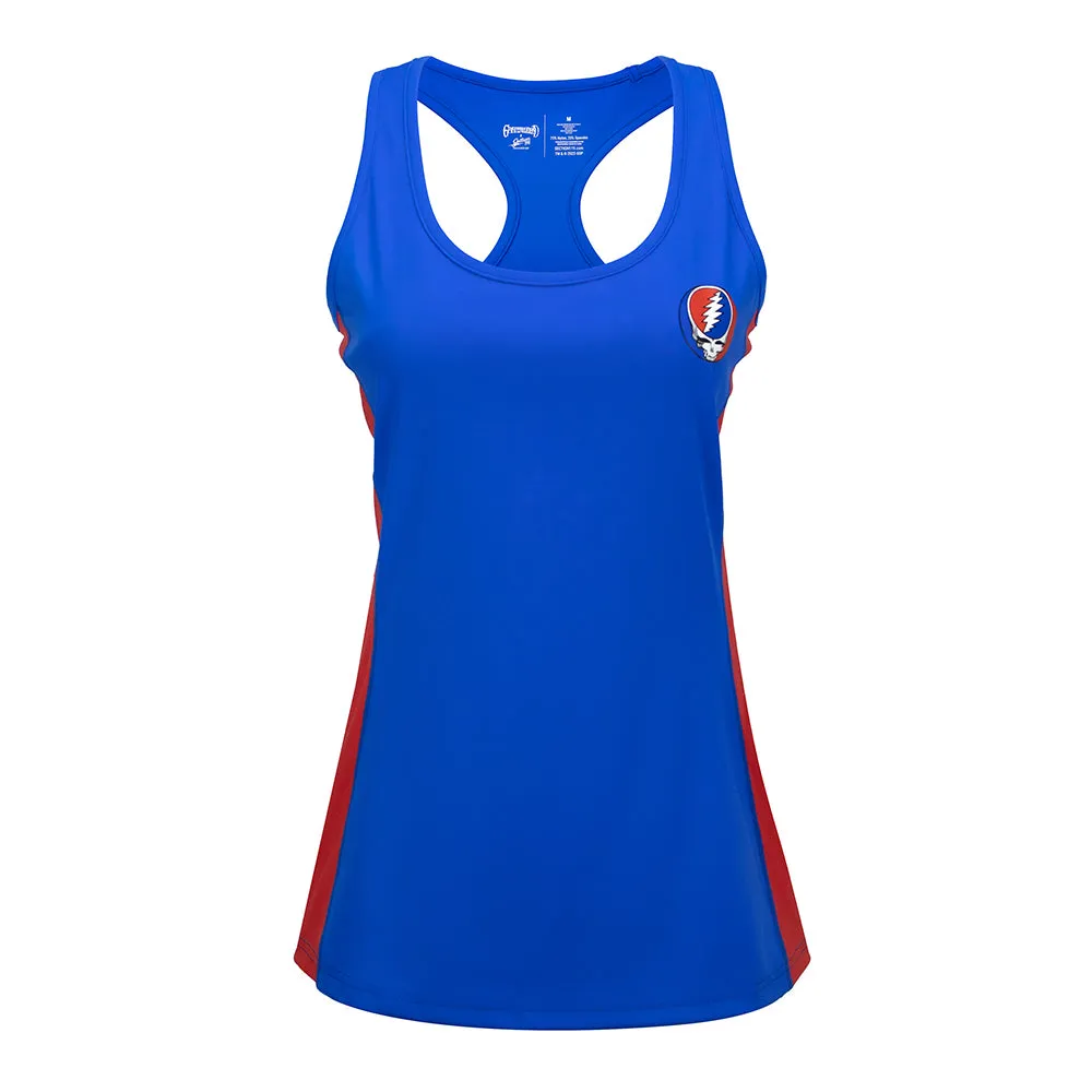 Grateful Dead | Racer Back Tank Top | Stealie On Red And Blue