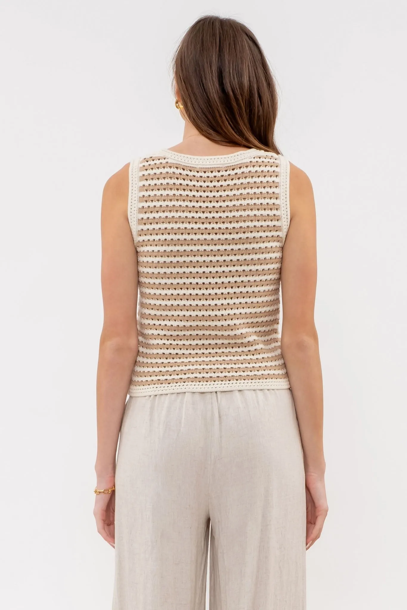 Hazel Striped Crochet Tank