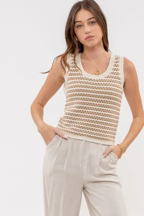 Hazel Striped Crochet Tank