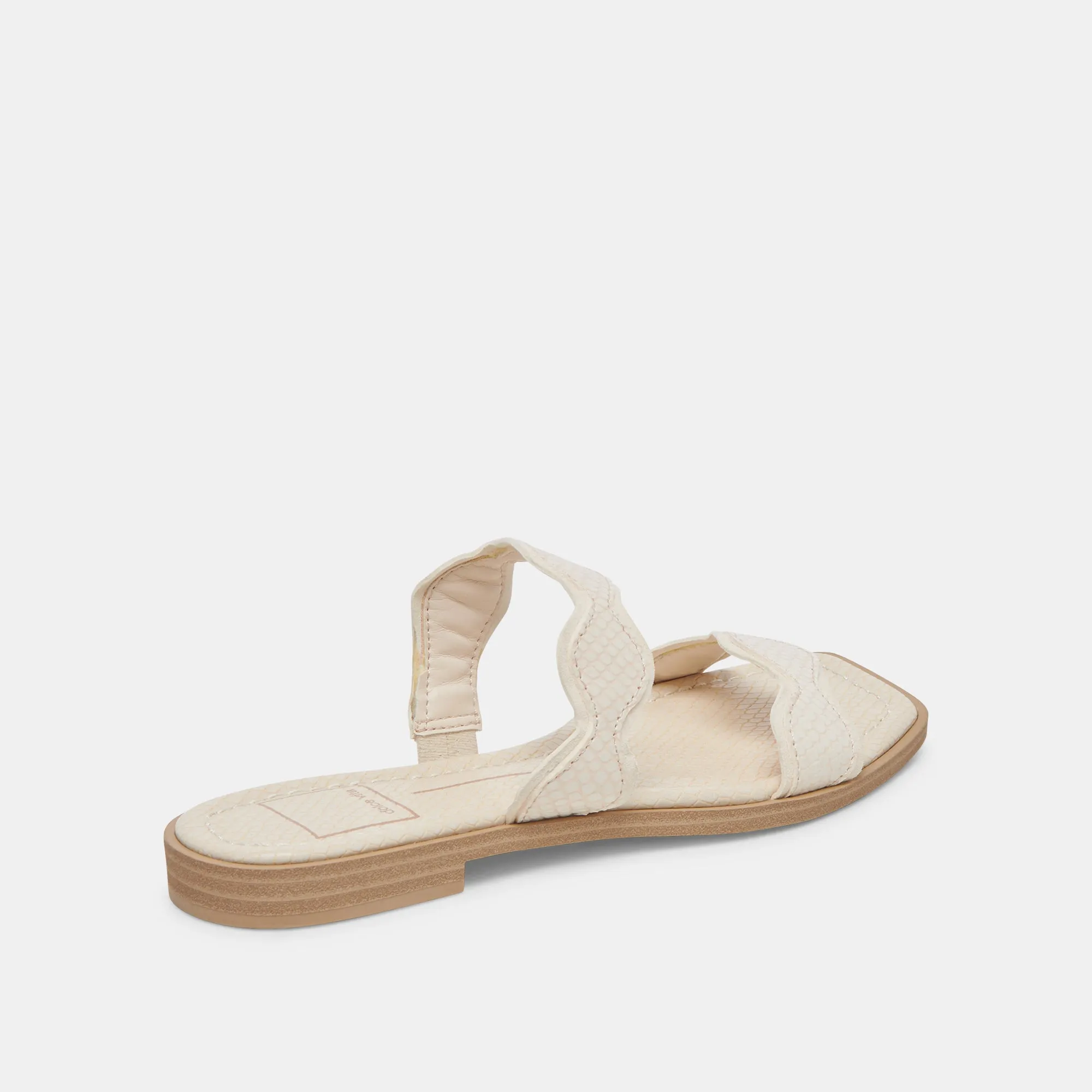 ILVA SANDALS CREME EMBOSSED LEATHER