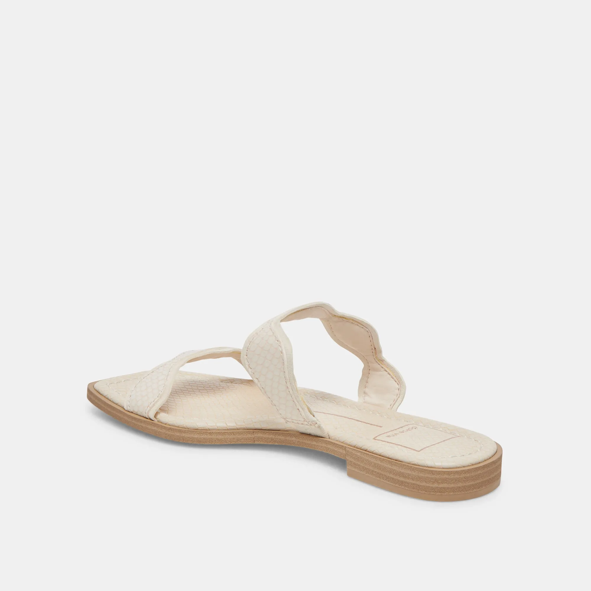 ILVA SANDALS CREME EMBOSSED LEATHER