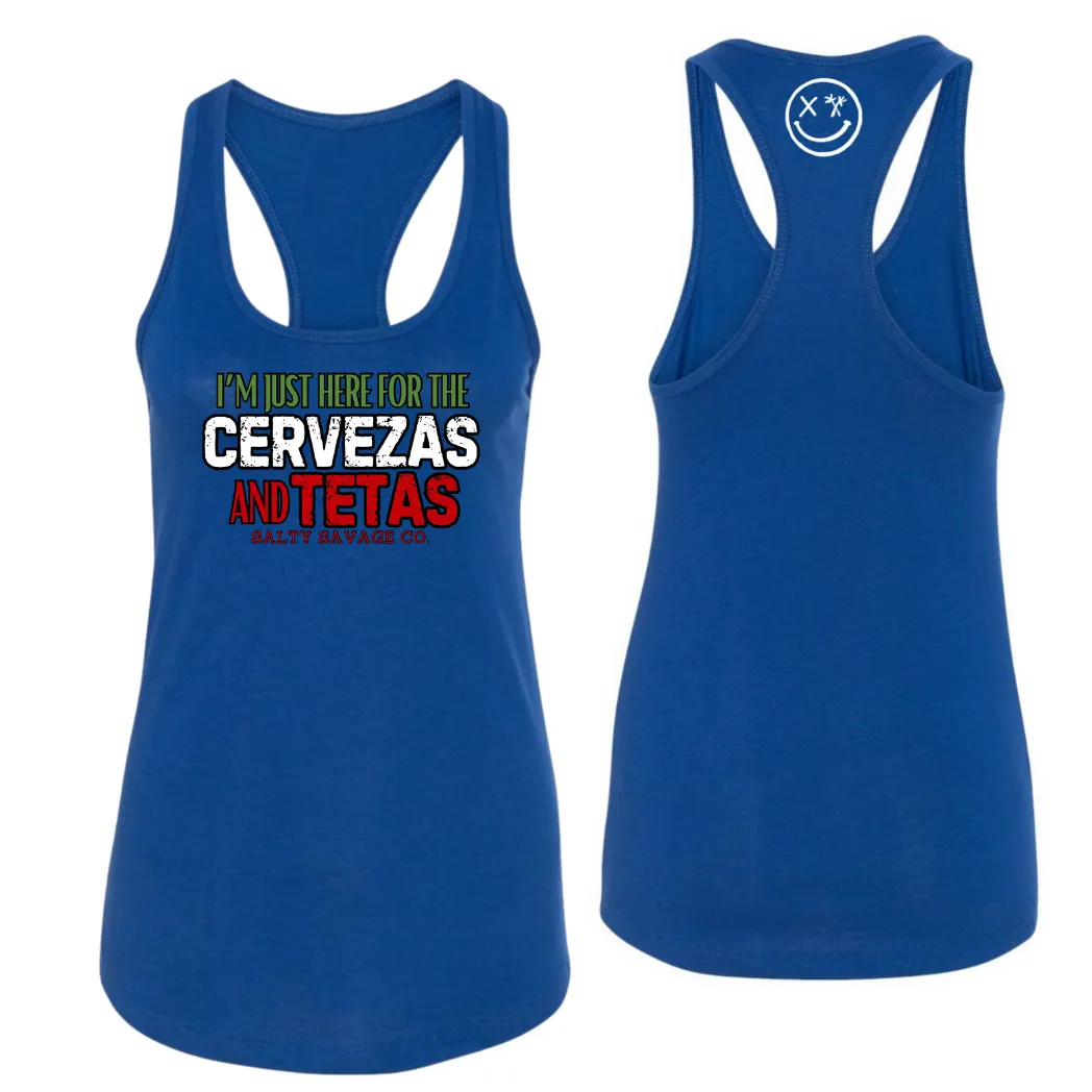 Ladies "CERVEZAS AND TETAS" Racerback Tank | Cinco De Mayo Edition V2