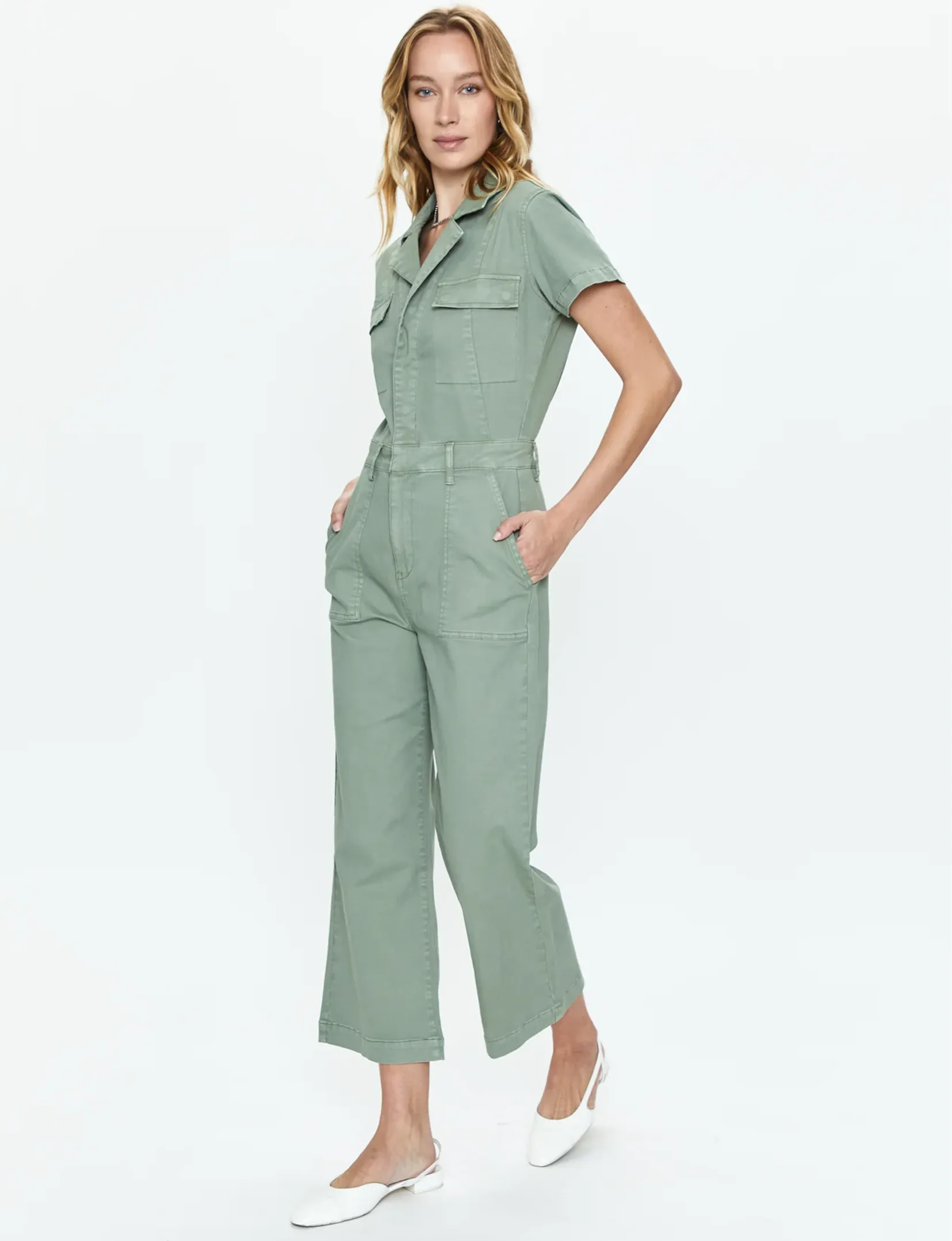 Makenna Wide Leg Jumpsuit, Calvary Olive