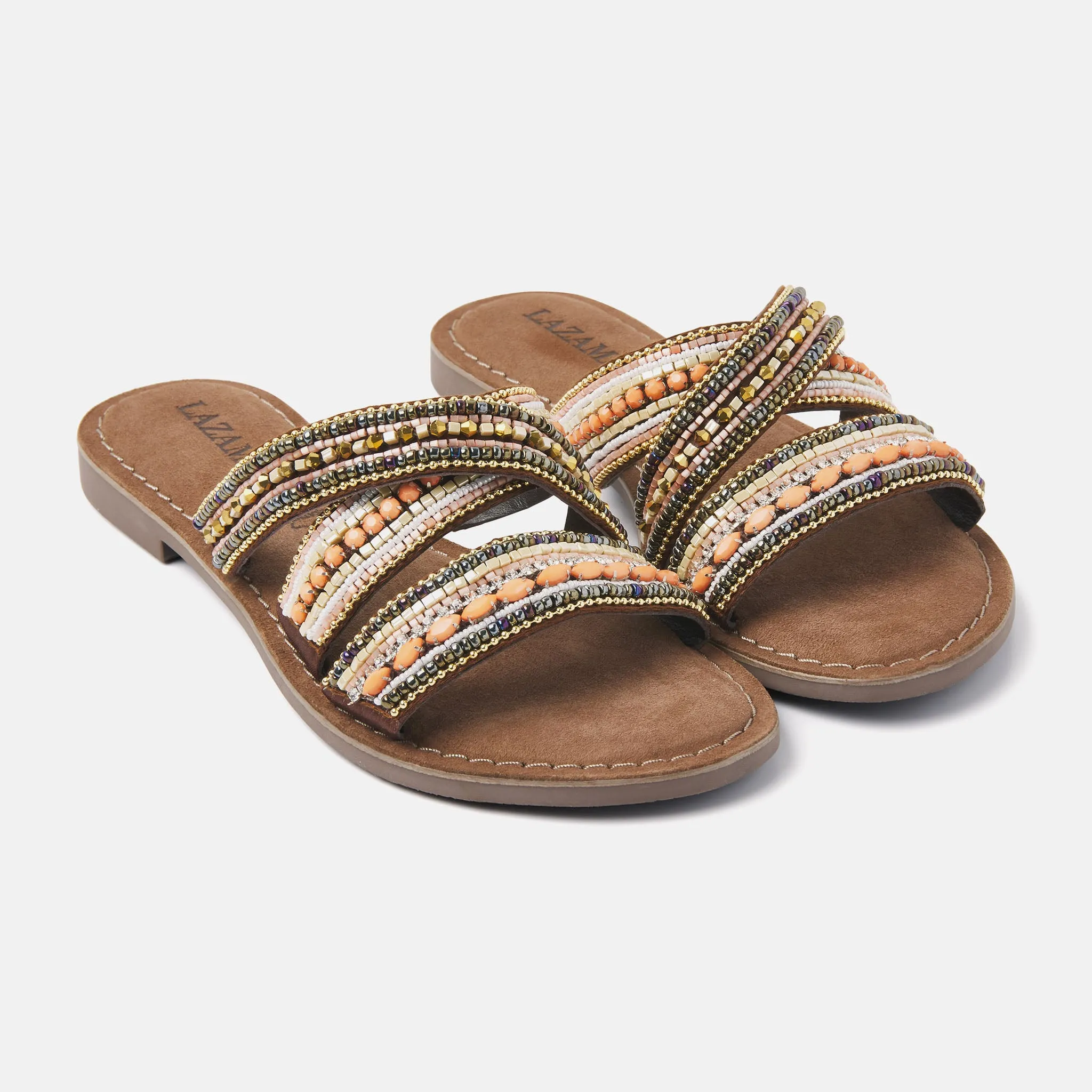 Marlin Leren Dames Slippers Brown