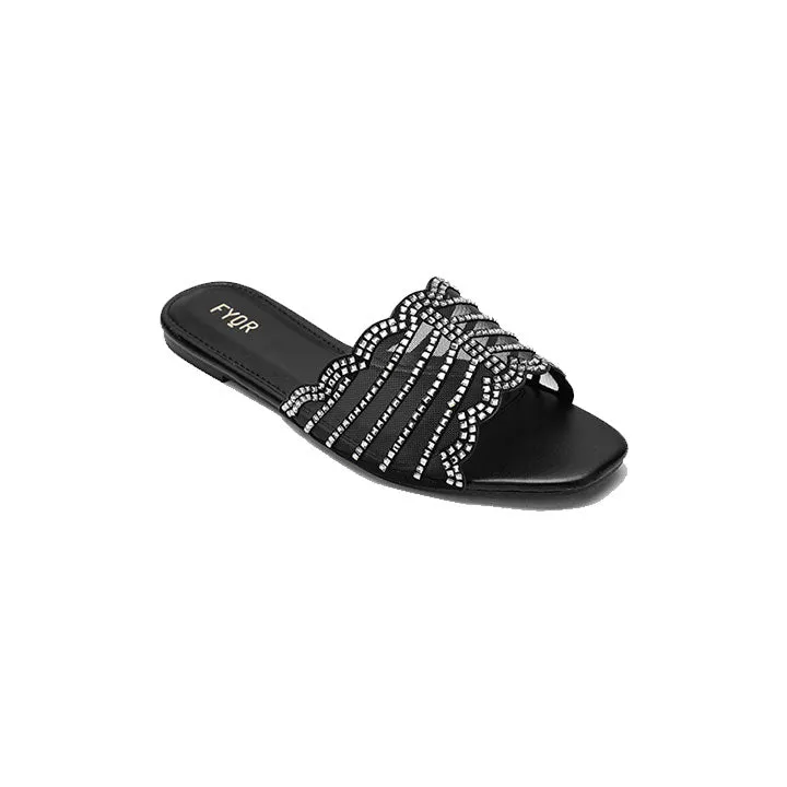 Mesh Diamante Slide Sandal MY 258