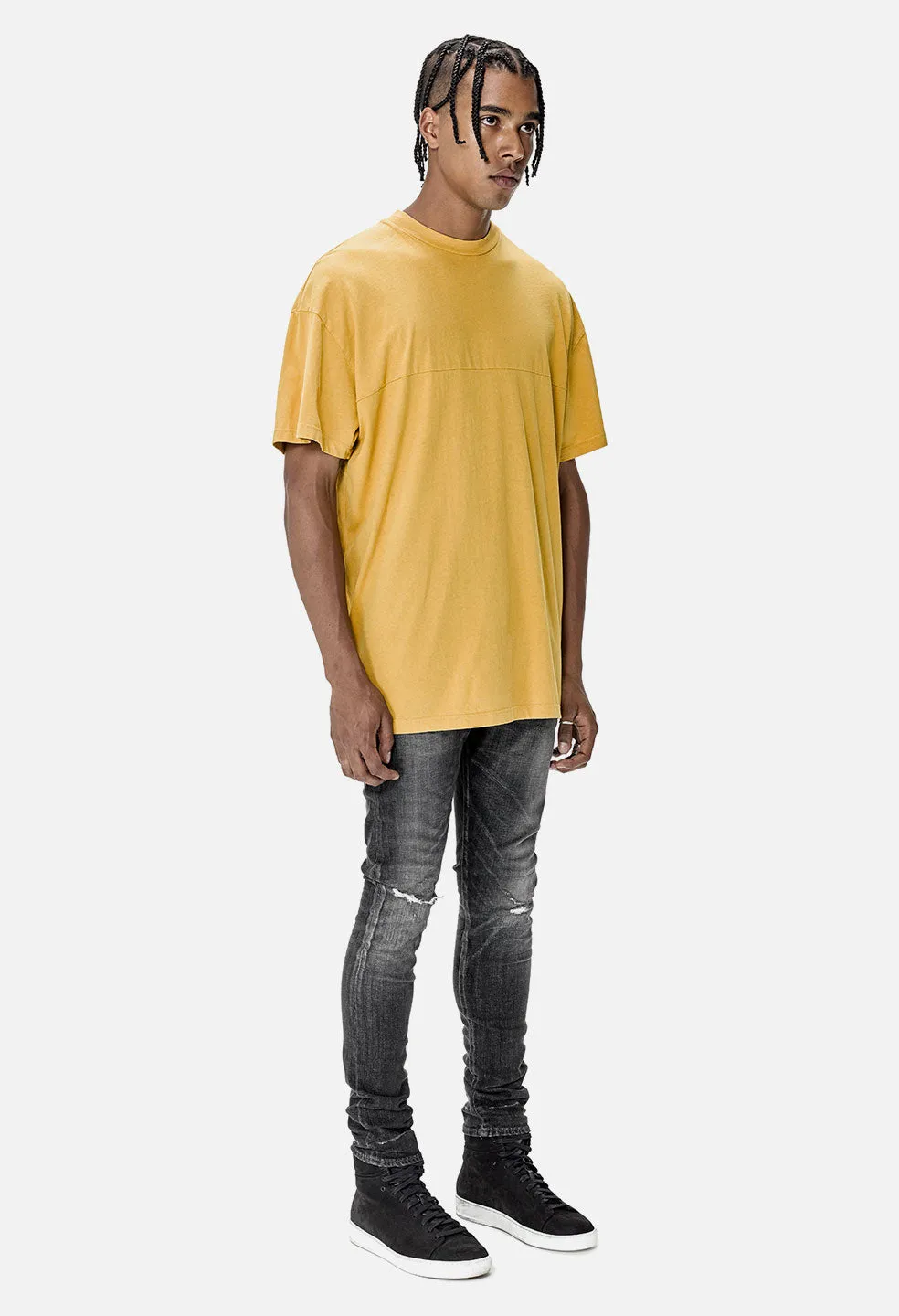 Mock Panel Tee / Mustard