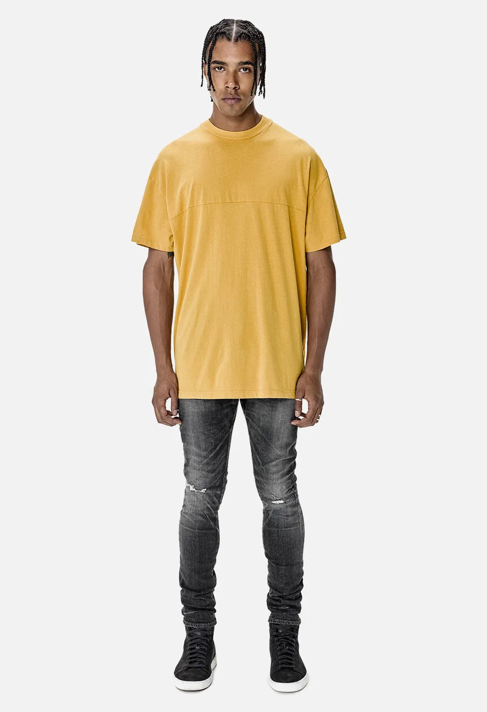 Mock Panel Tee / Mustard