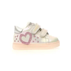 Naturino Toddler's Falcotto Cordis Silver/Pink Heart/Pink Sole