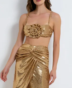 Patbo - Rosette Sequin Bralette - Gold