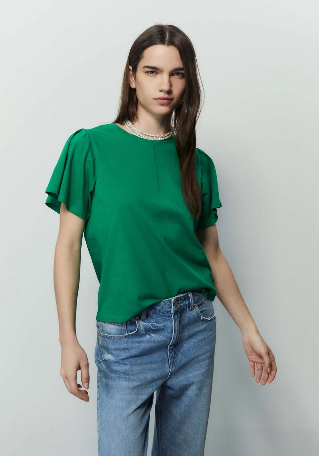 Plain ruffles top