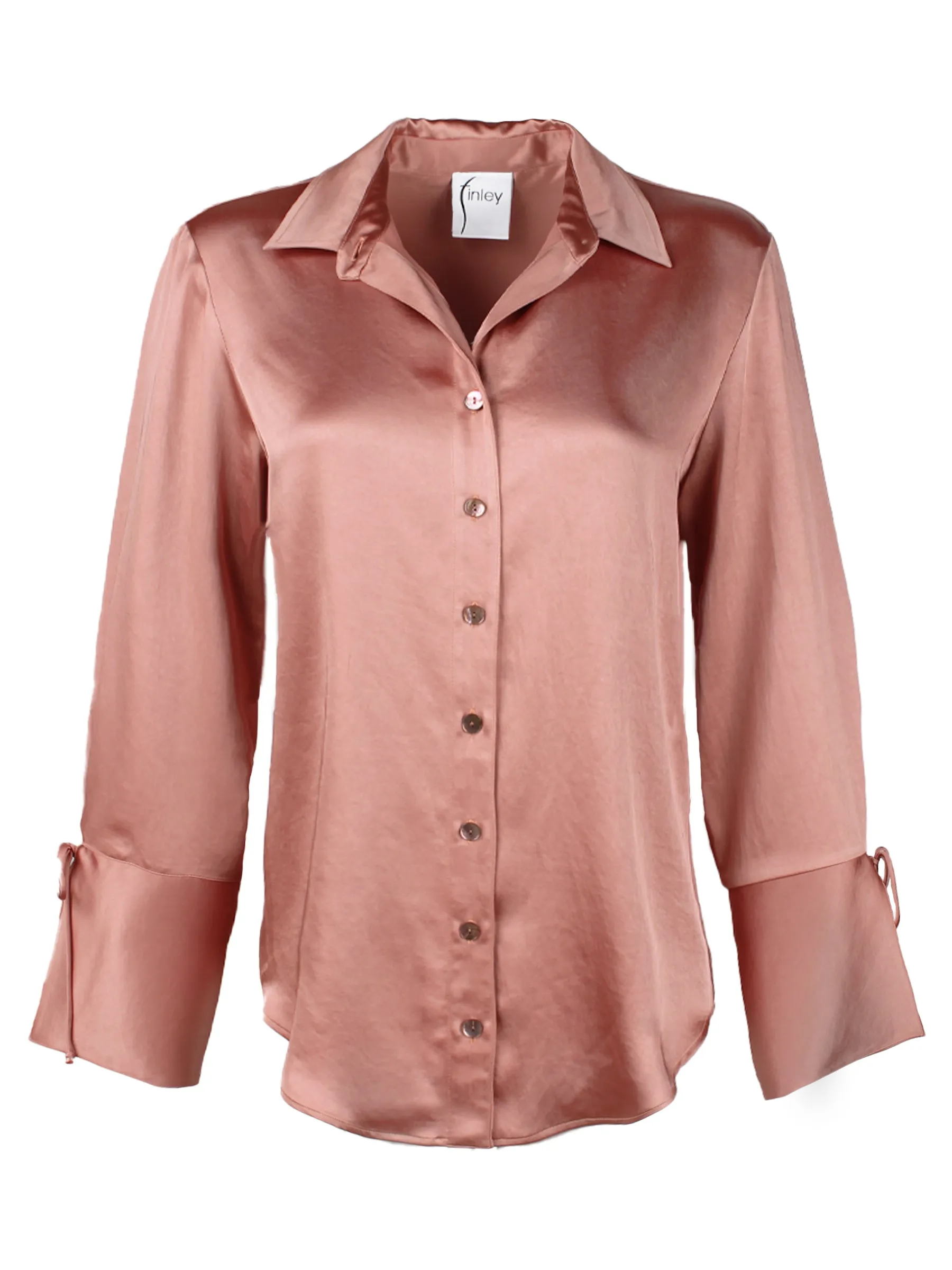 Rachel Rose Gold Shirt Hammered Satin