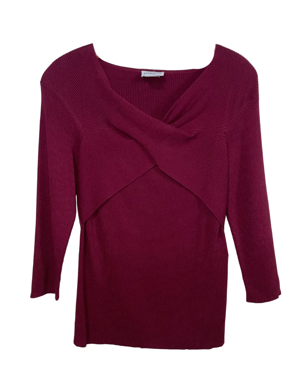 Reader Detail Neck Knit Top (Bordeaux)